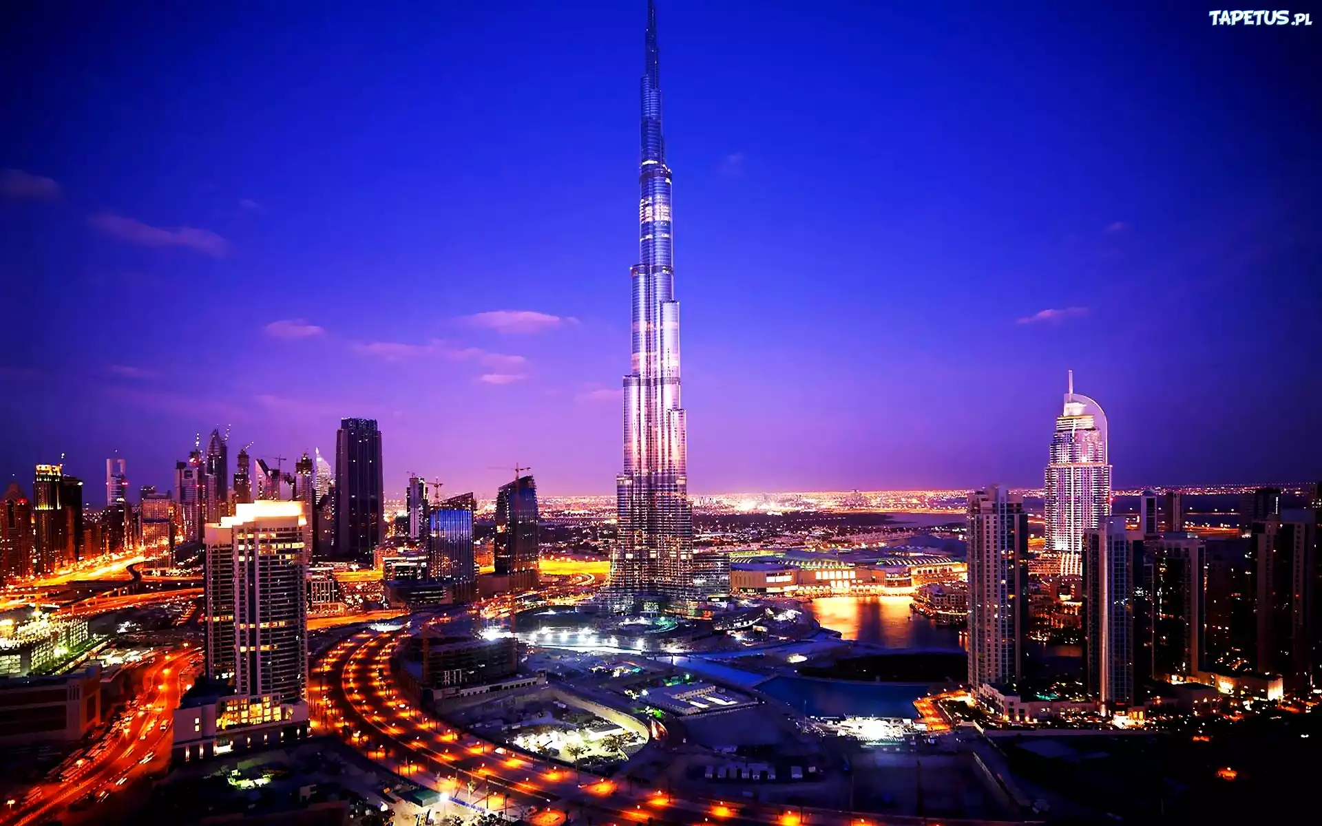 Burj Khalifa, Noc, Światła, Dubaju