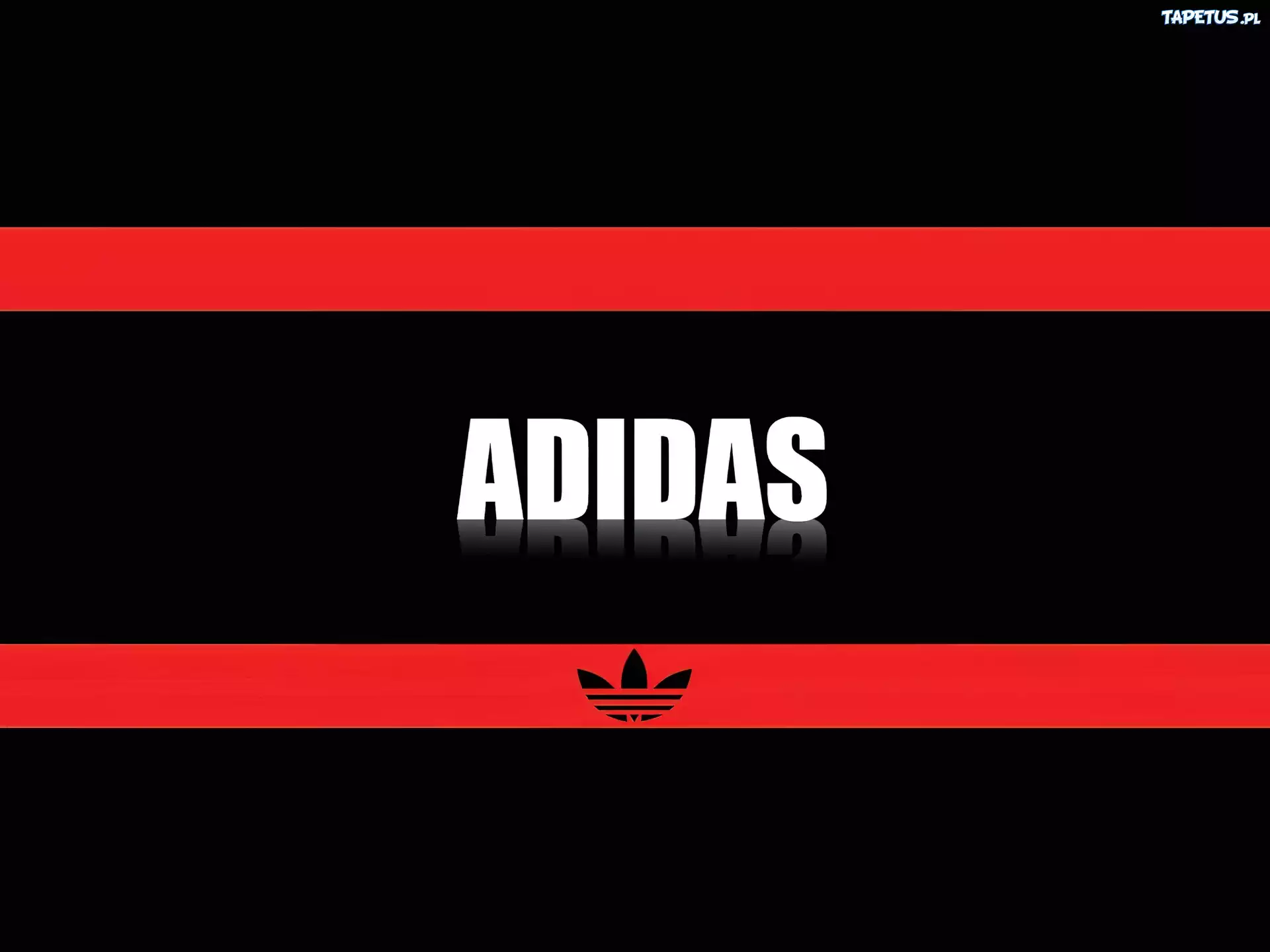Logo, Adidas, Czerwone, Pasy