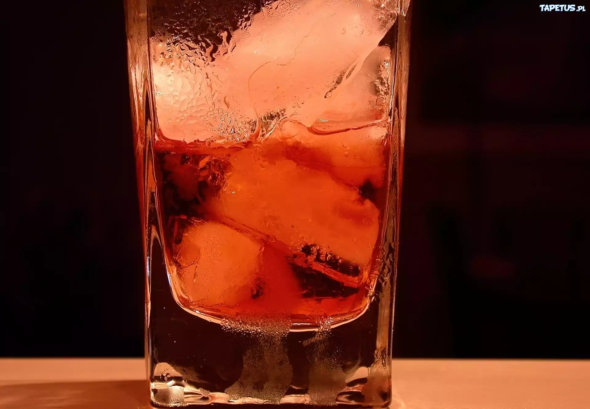 Pomarańczowy, Drink, Kostki, Lodu