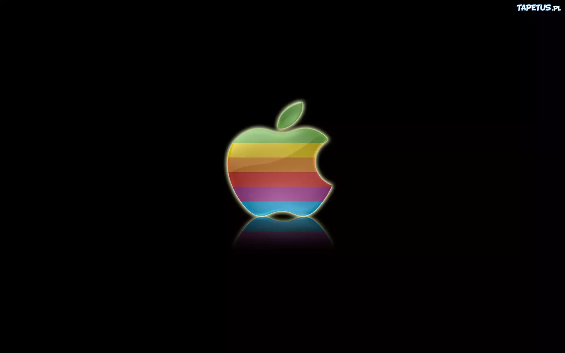 Tęczowe, Paski, Apple, Czarne, Tło
