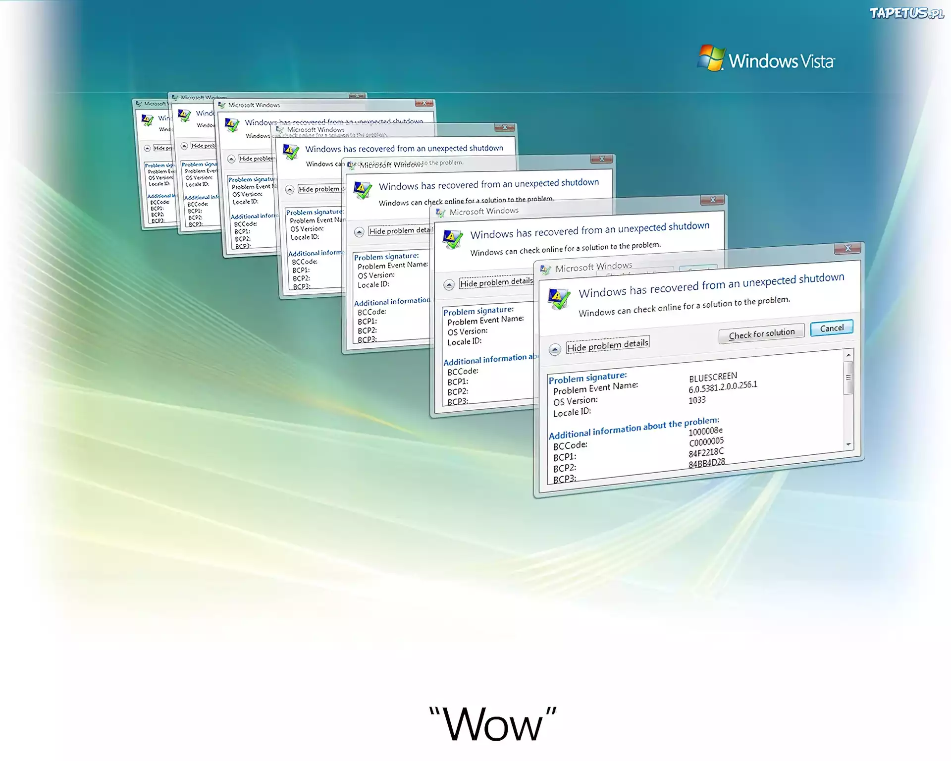 Okienka, Windows, Vista, Błąd