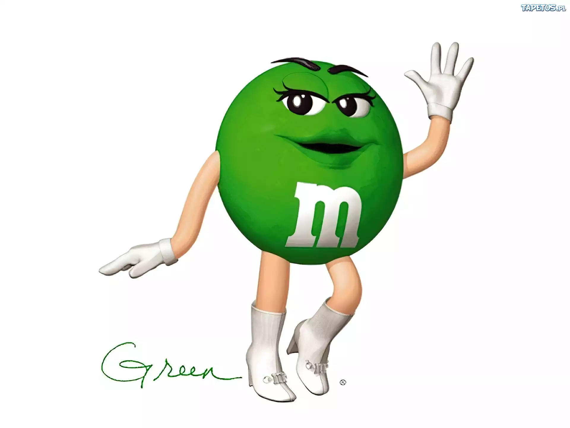 Zielona, Drażetka, M&M, Nogi, Ręce