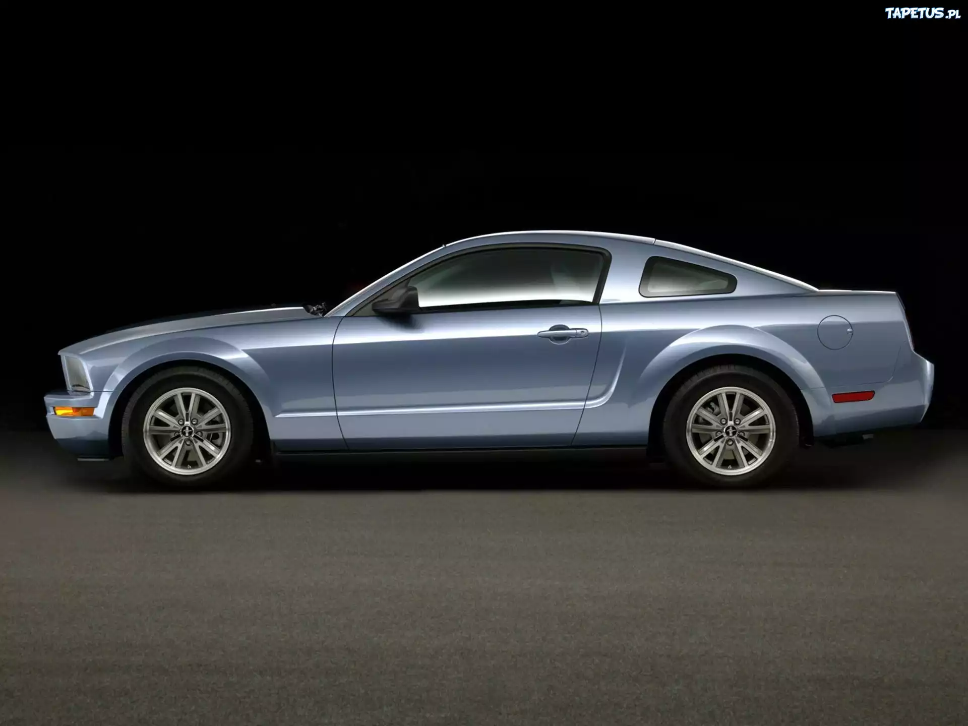 Niebieski, Ford Mustang, Lewy Profil