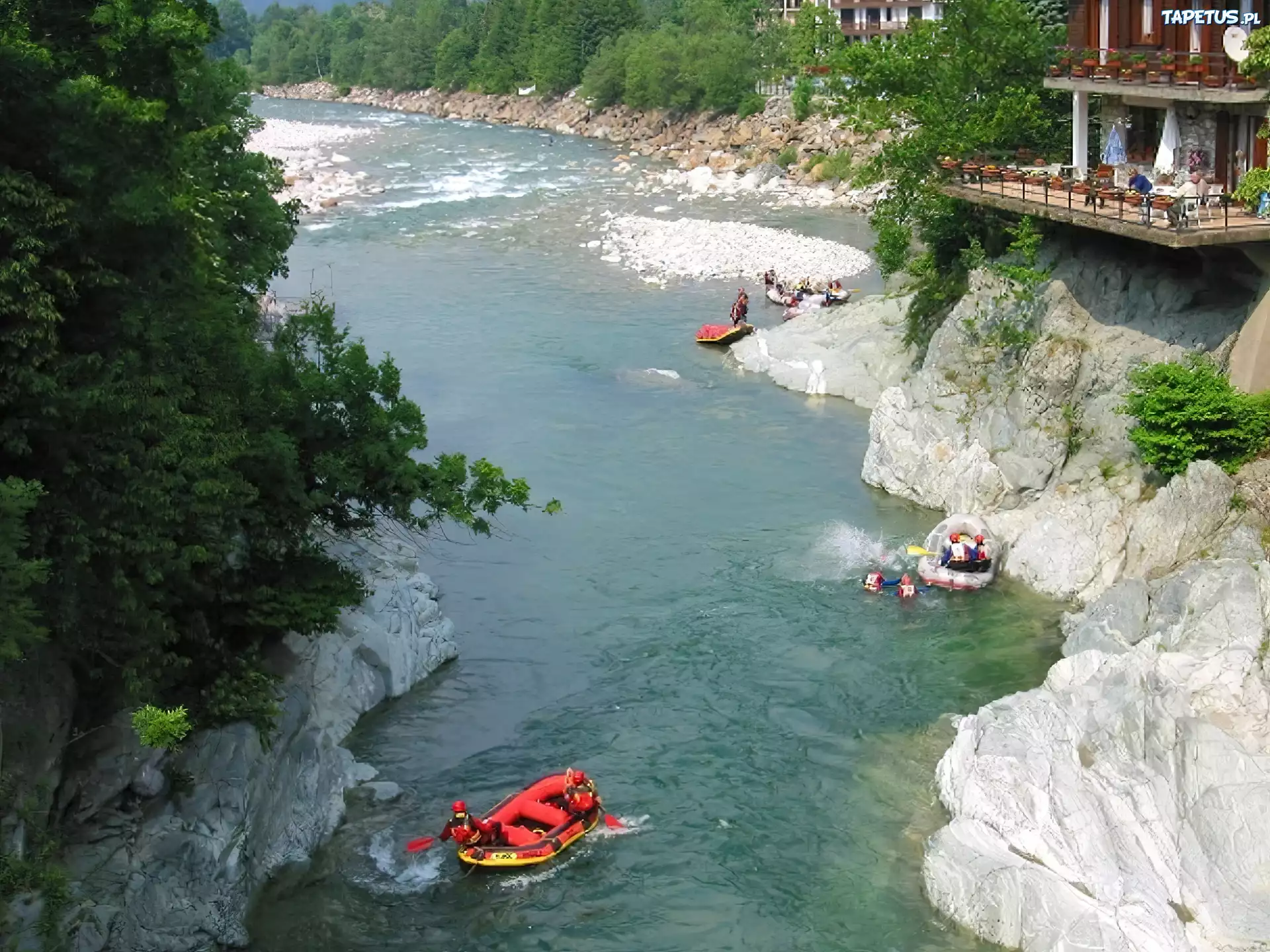 Rafting,spływ, rzeka, wiosła , ponton