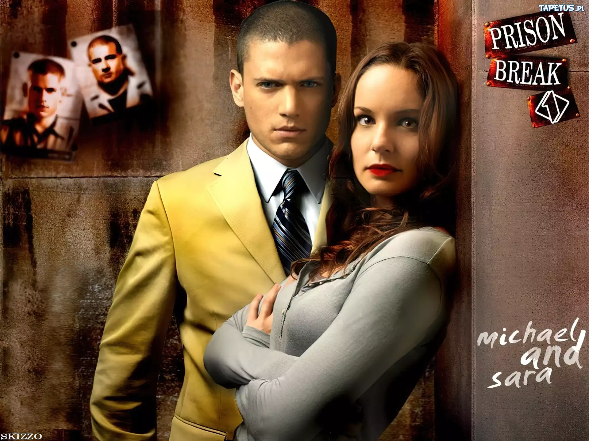 Prison Break, Wentworth Miller, żółta, marynarka, Sarah Wayne Callies