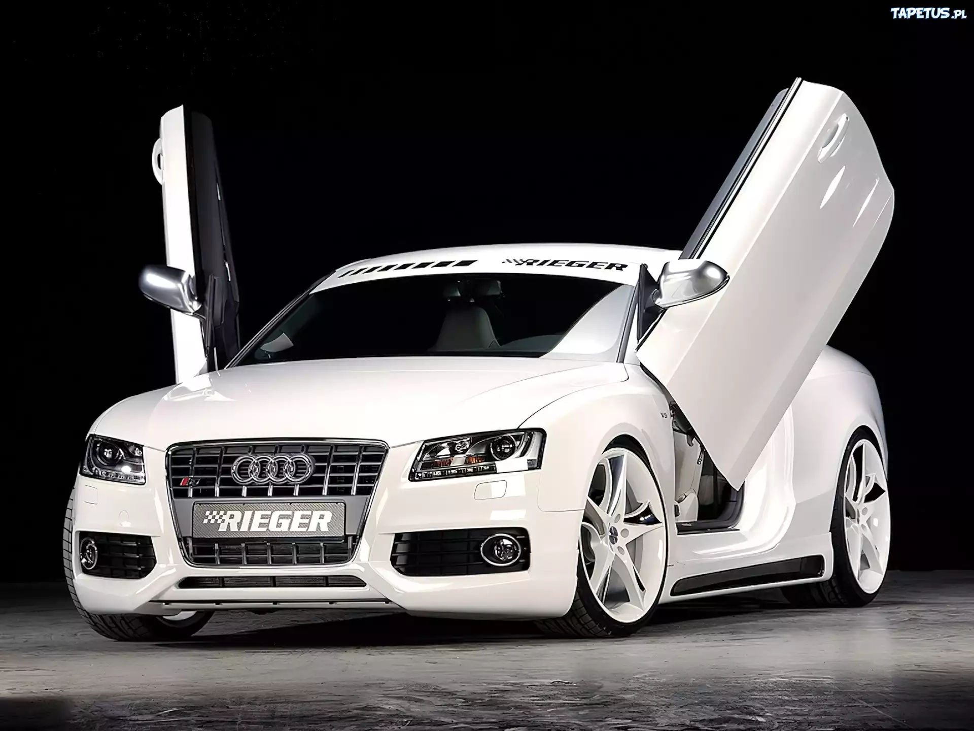 Białe, Audi, Tuning, Rieger