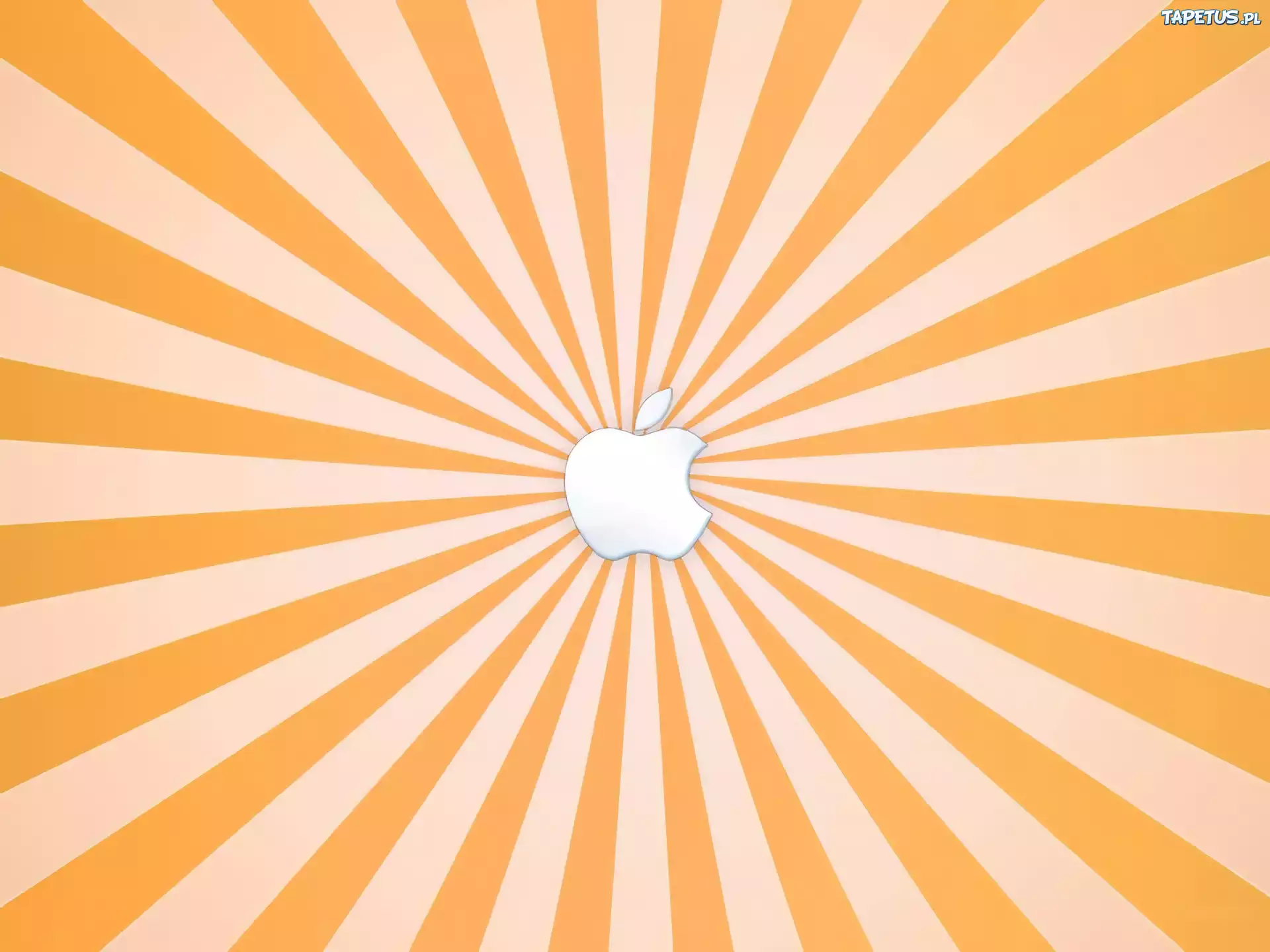 Białe, Logo, Apple, Promieniste, Pasy