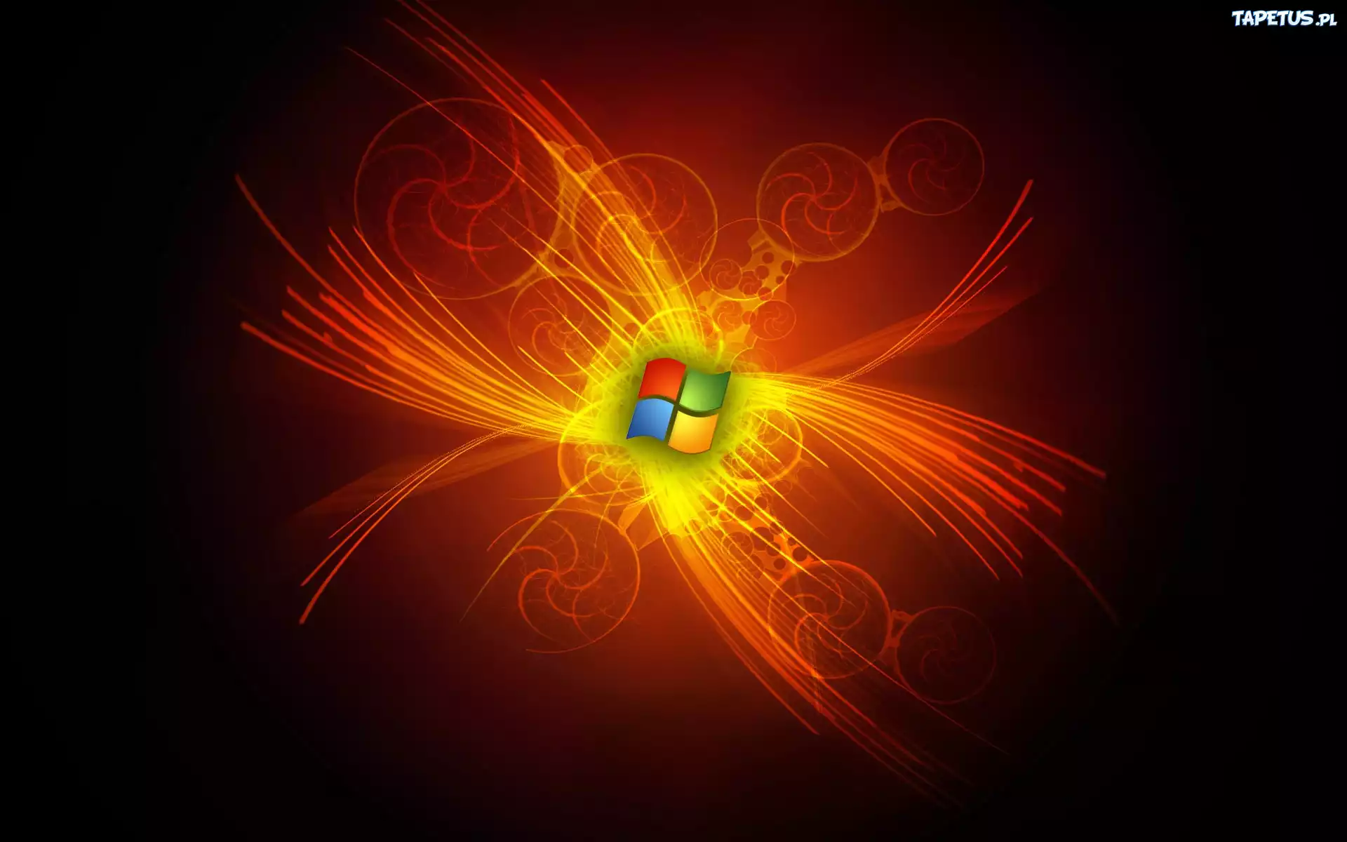 Logo, Windows, Świetliste, Promienie, Wzorki