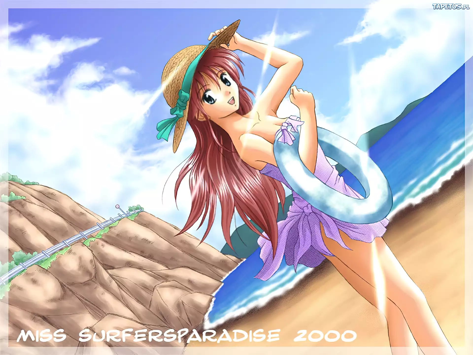Miss Surfersparadise, plaża, kapelusz