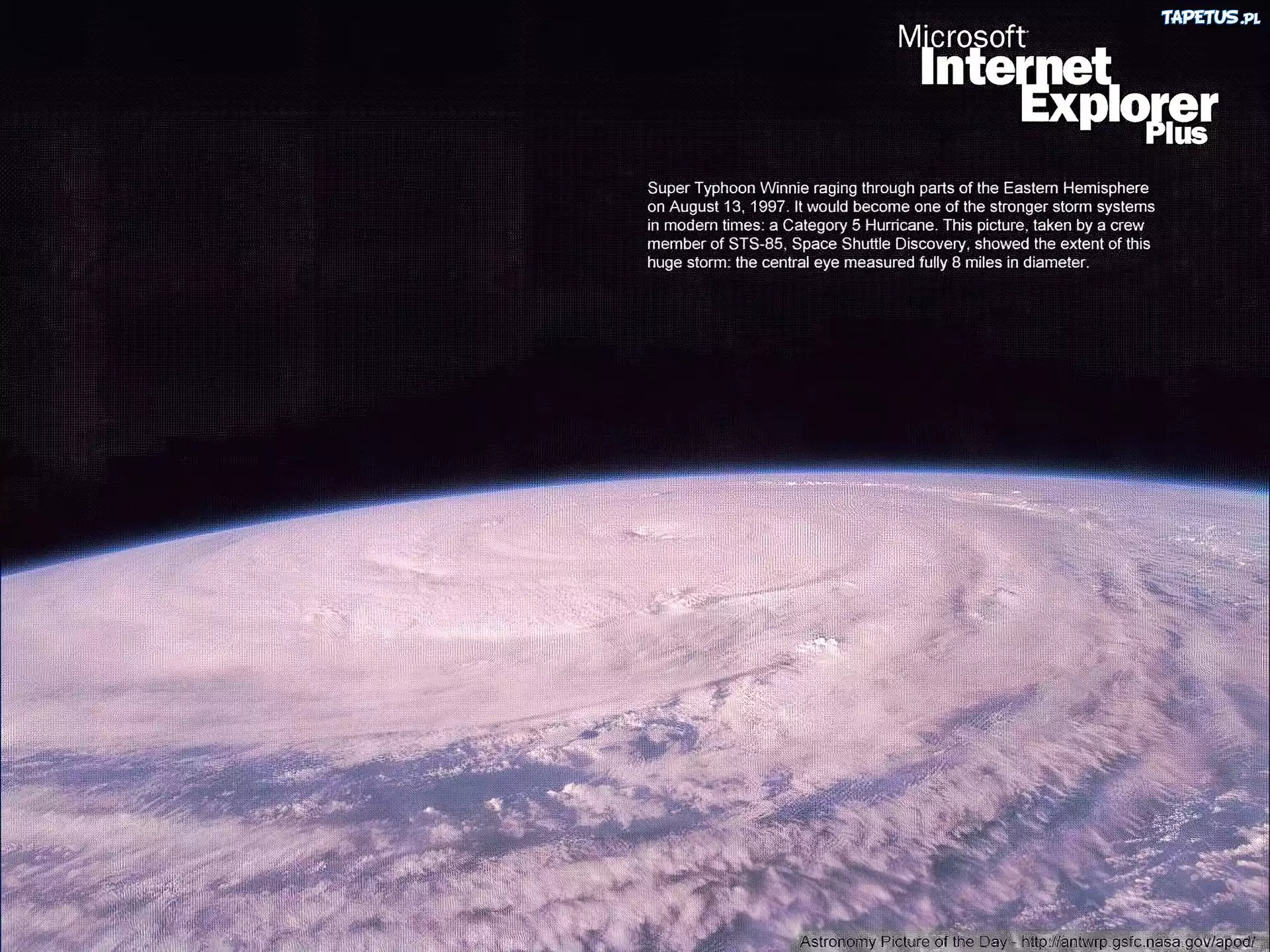 Internet Explorer, ziemia, cyklon, chmury