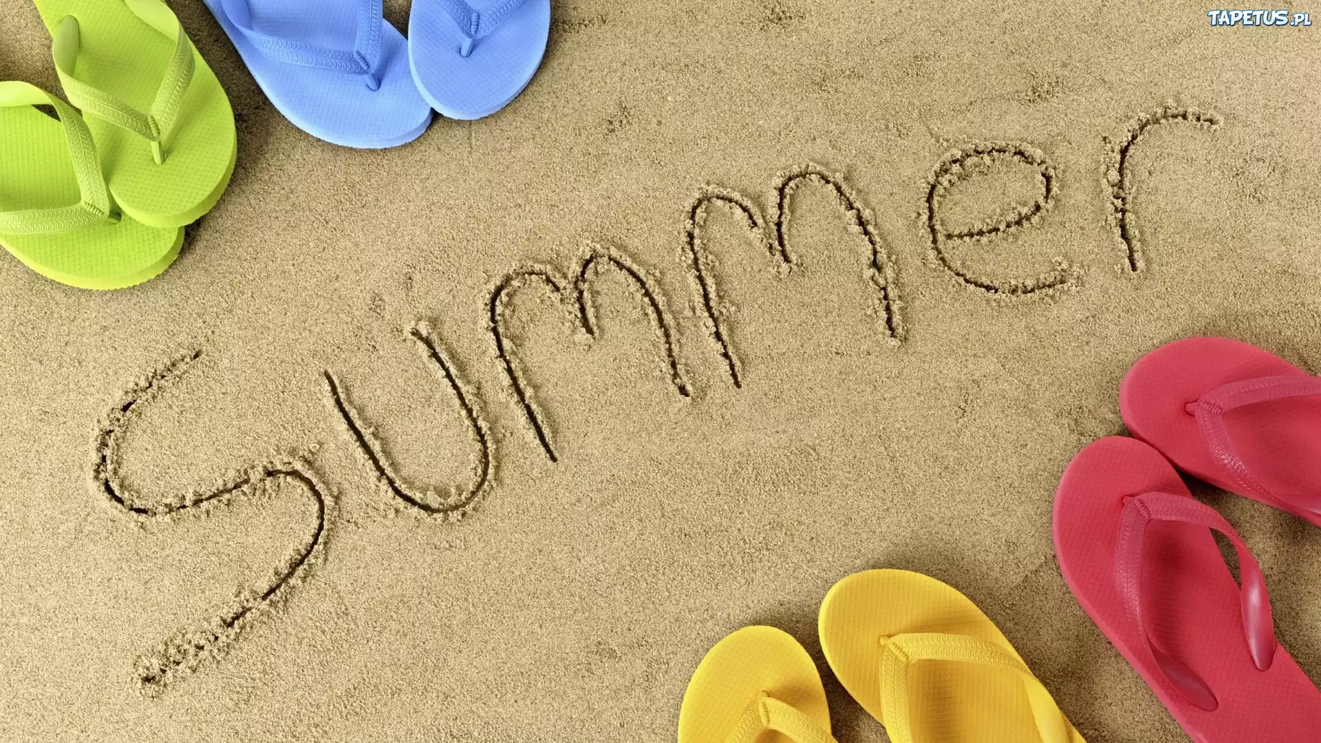 Lato, Plaża, Klapki, Japonki, Piasek