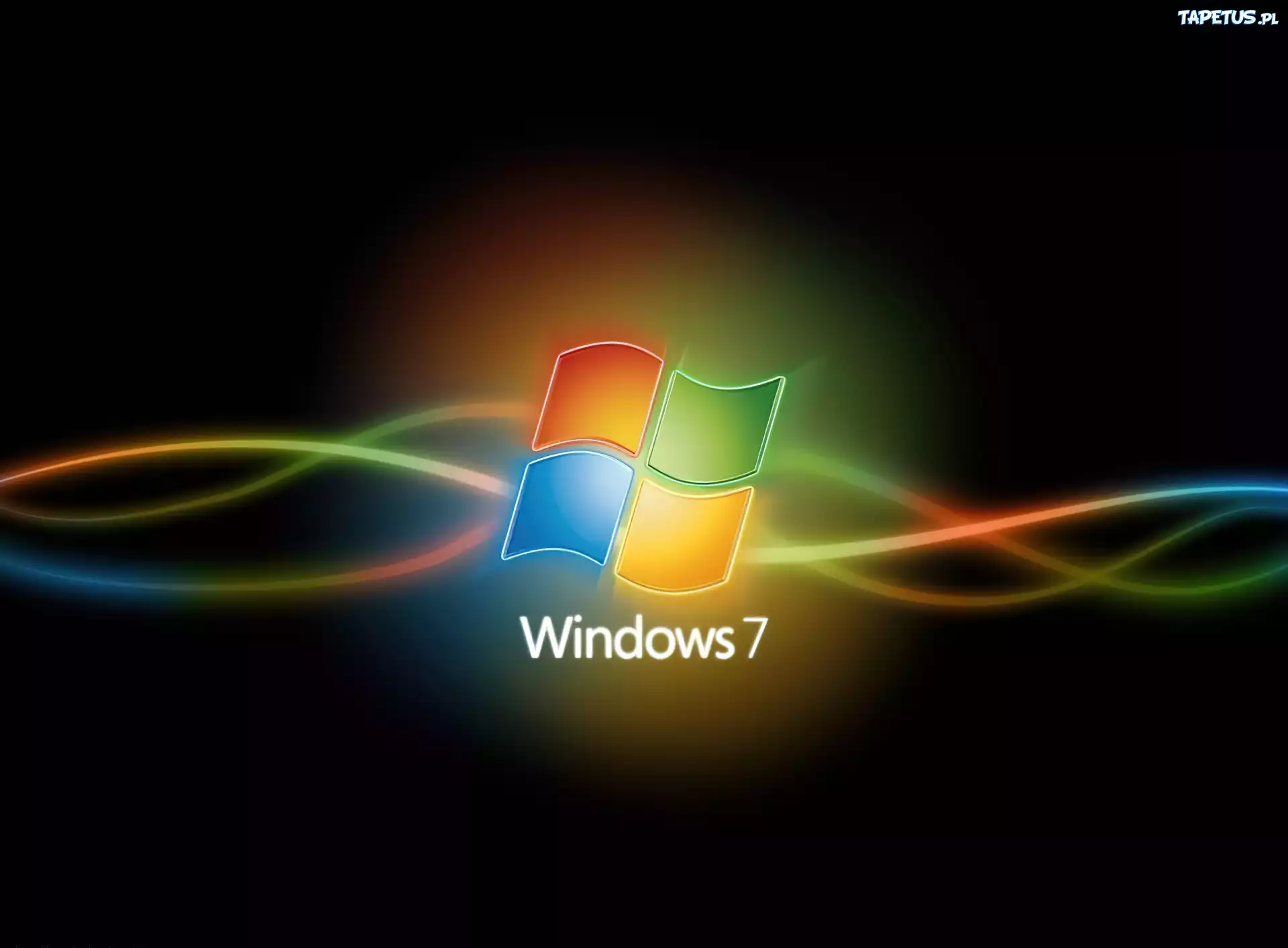 Ciemne, Tło, Windows, 7, Kolorowe, Smużki