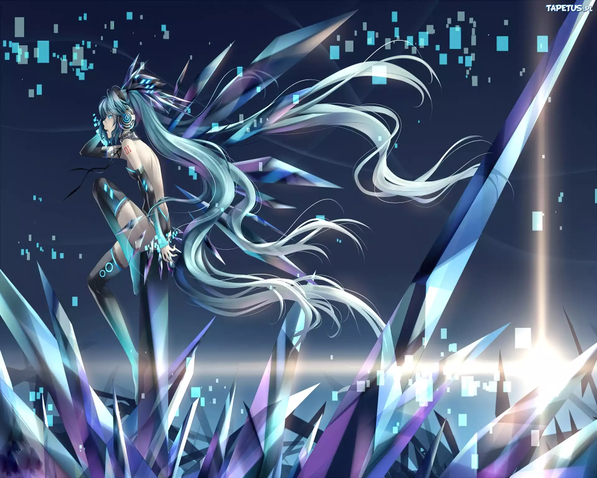 Miku, Dziewczyna, Włosy, Vocaloid