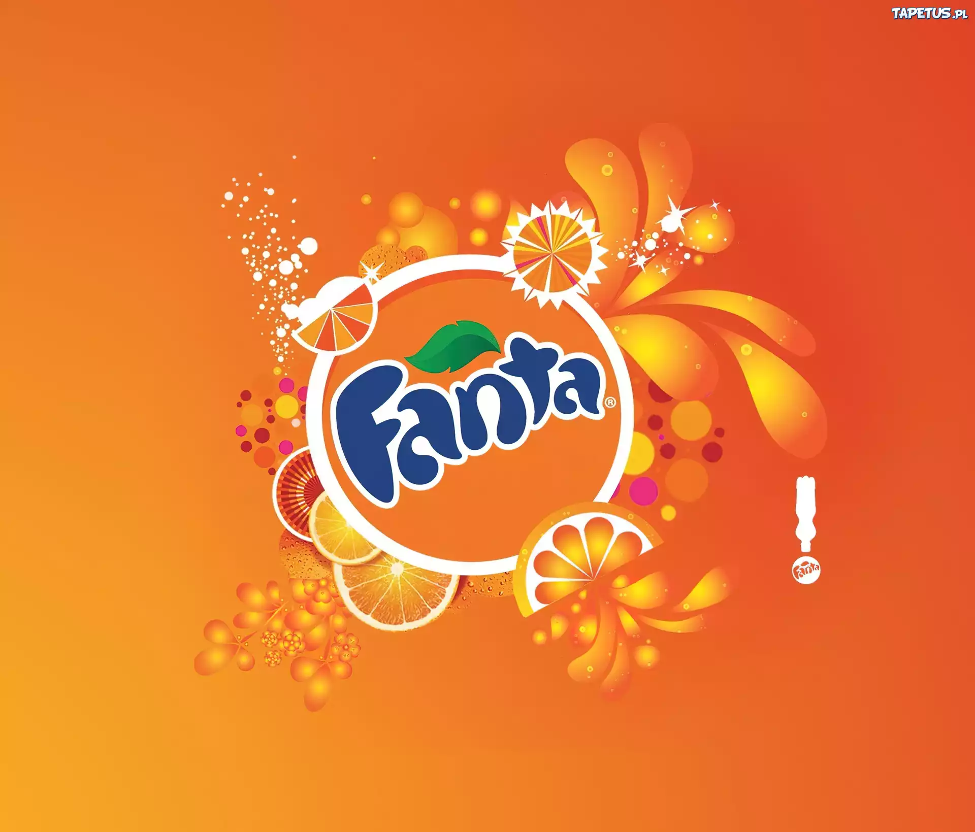 Napój, Fanta, Napis, Pomarańczowe, Wzorki
