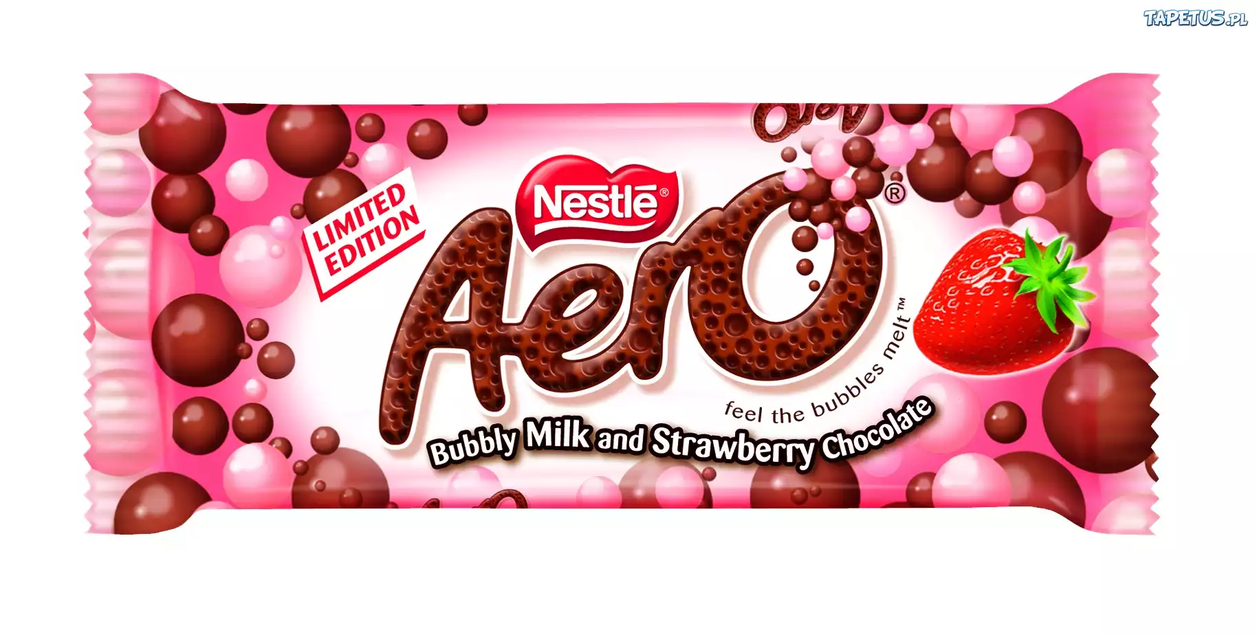Nestle, Aero, Czekolada, Mleczna, Truskawkowa