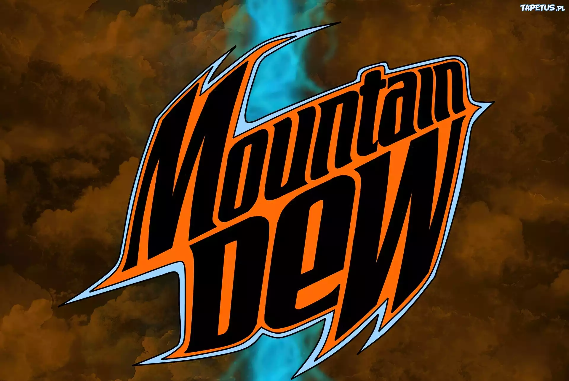Mountain, Dew, Brązowe, Tło, Niebieski, Płomień