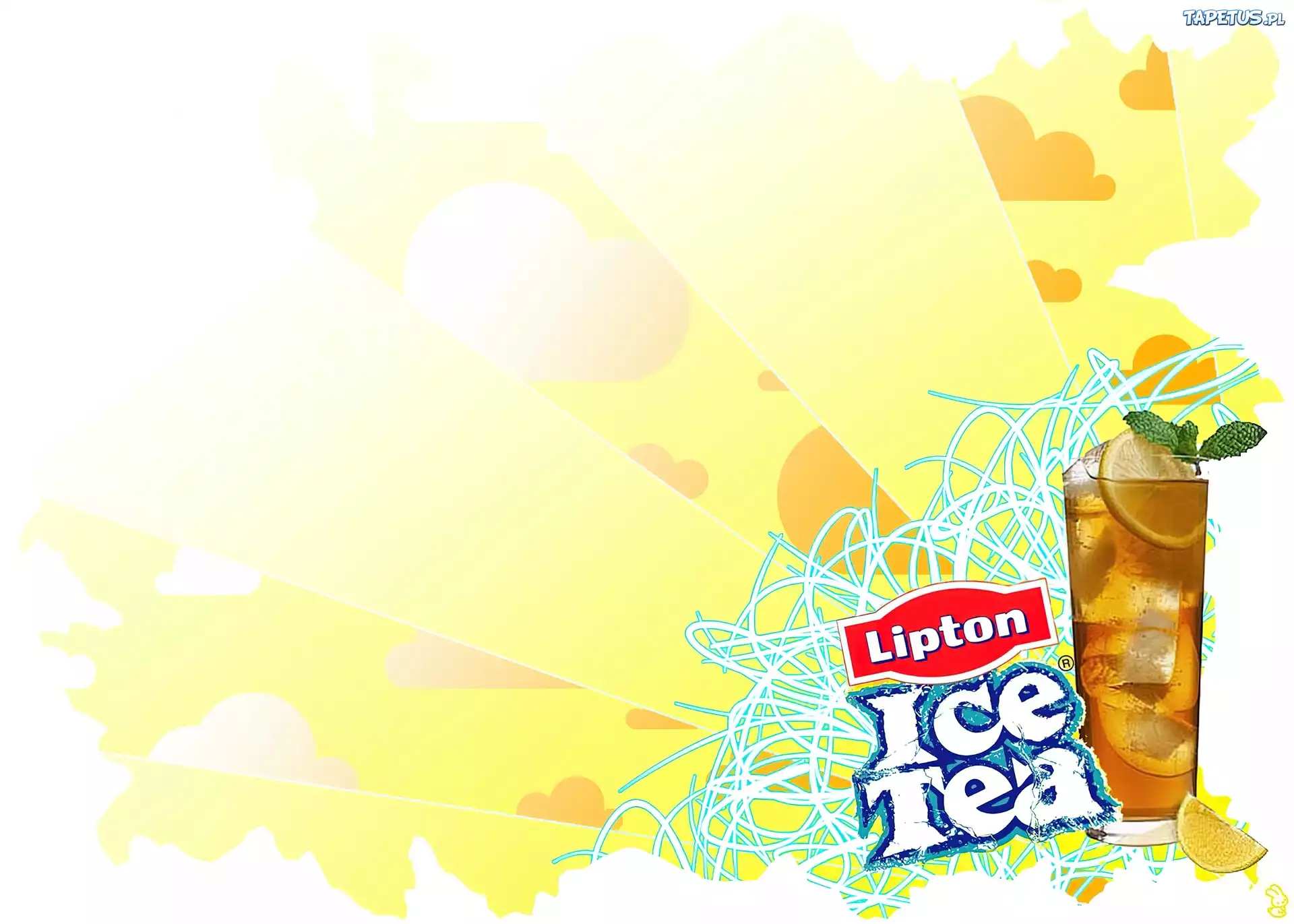 Lipton, Ice, Tea, Szklanka, Kostki, Lodu