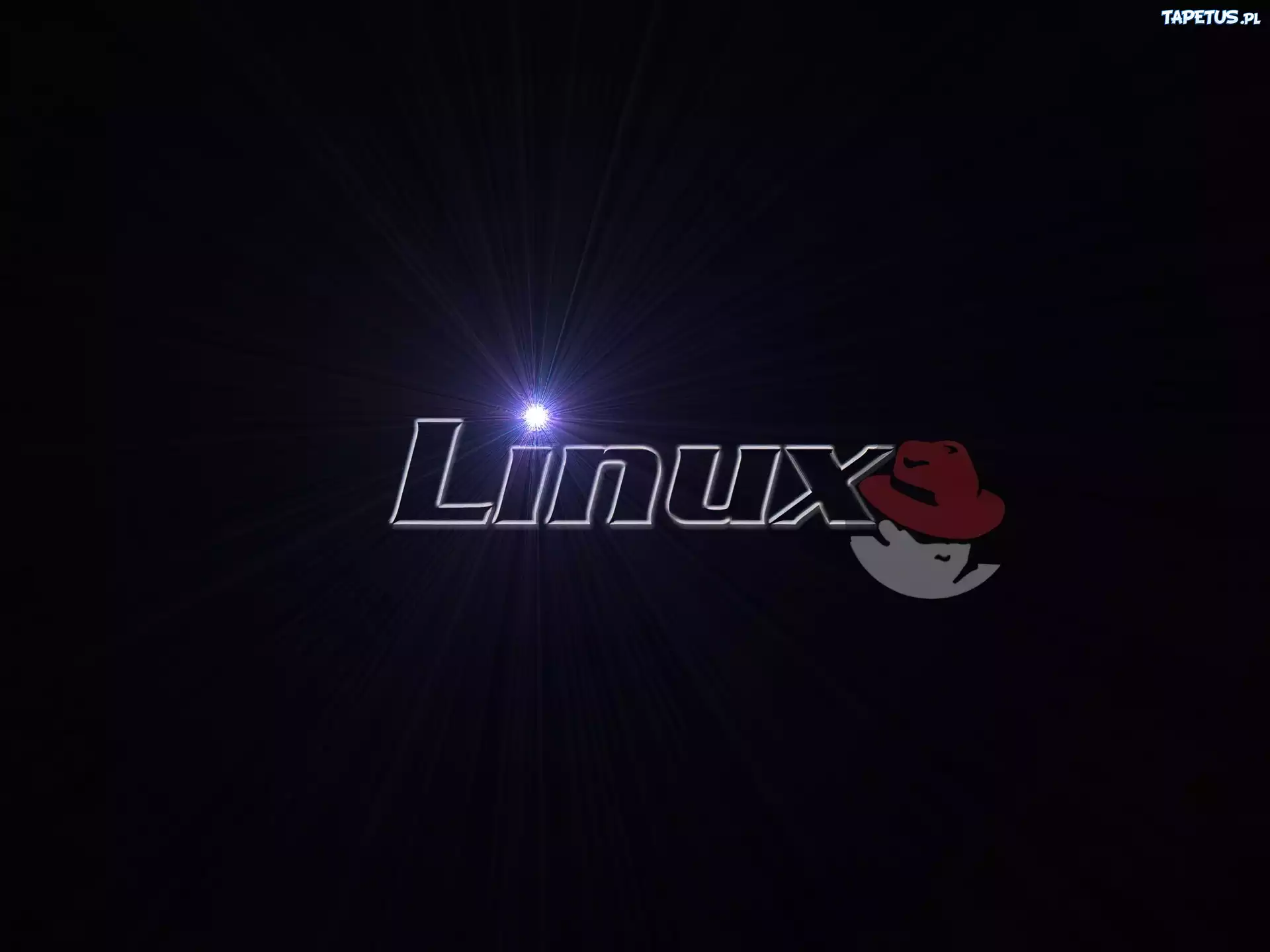 Linux, Ciemne, Tło, Światełko