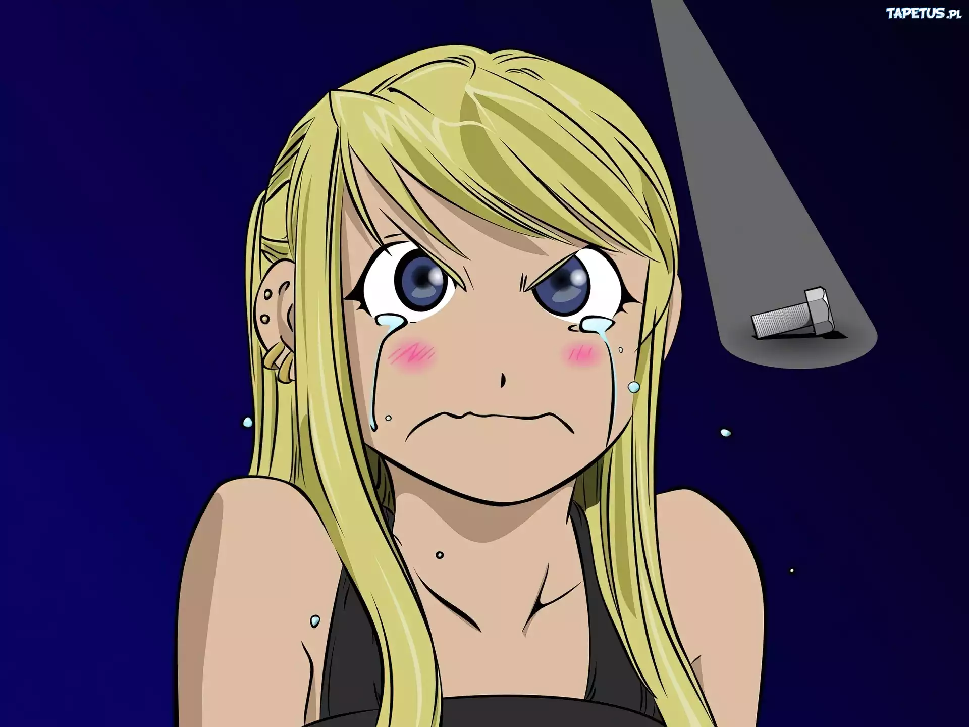 twarz, Full Metal Alchemist, śruba, dziewczyna, płacz