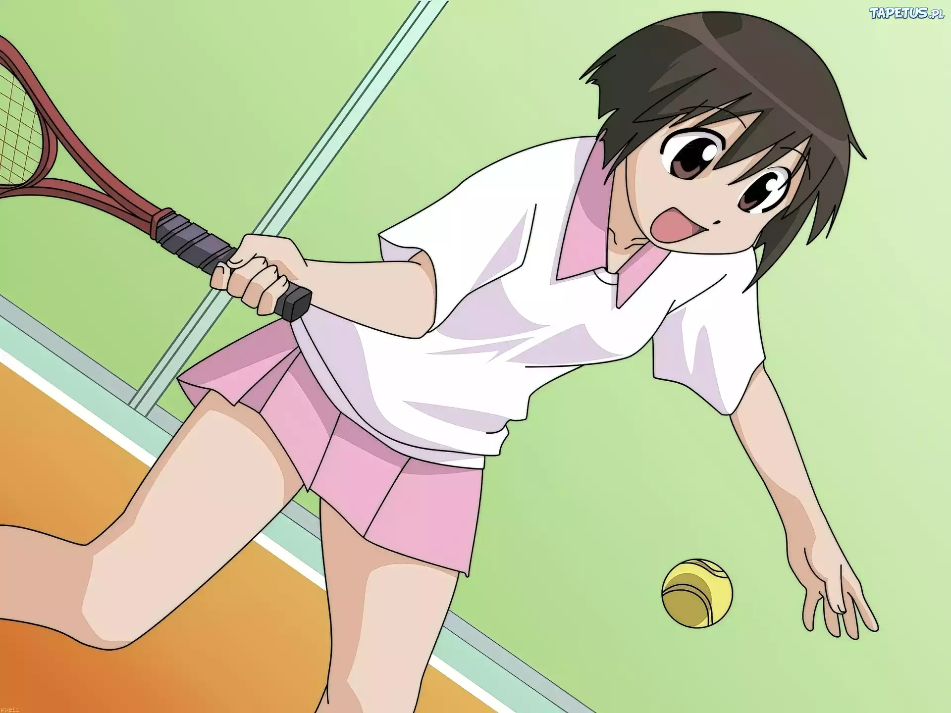 Azumanga Daioh, dziewczyna, tenis, piłeczka