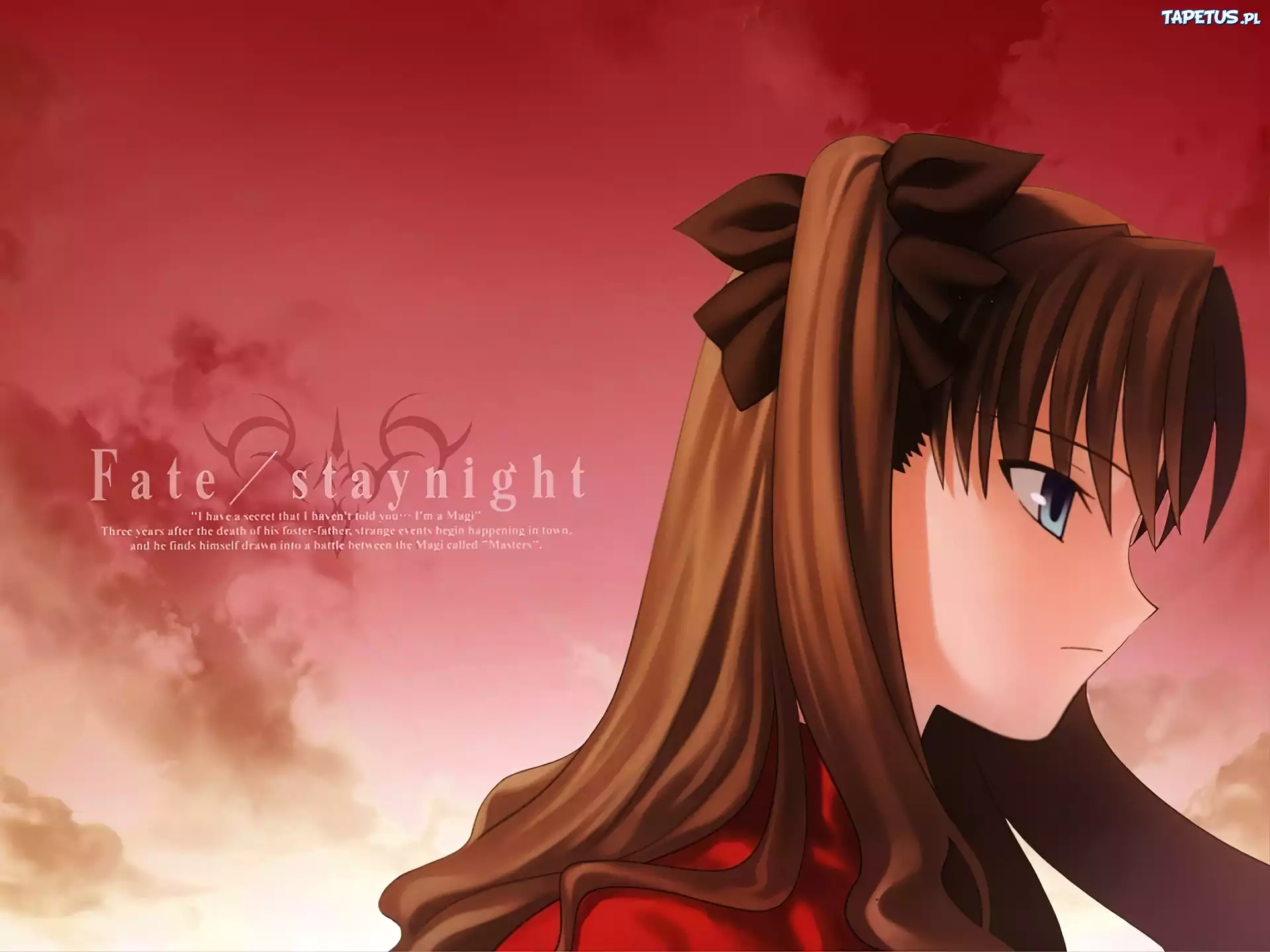 Fate Stay Night, kobieta, twarz, napisy