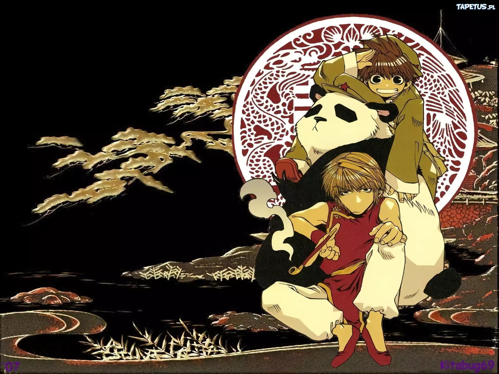 Saiyuki, panda, fajka, postacie