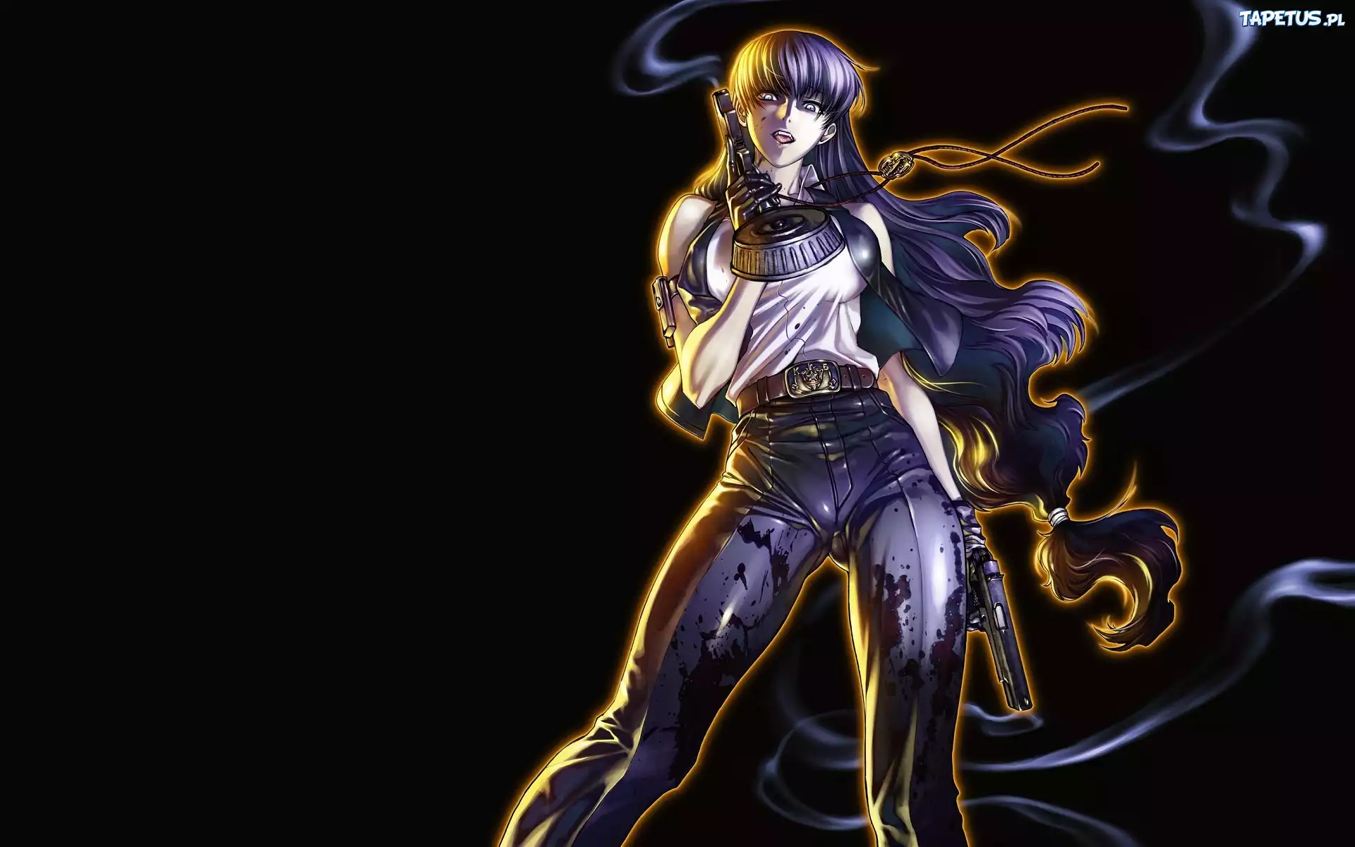 Black Lagoon, Roberta, Włosy, Broń, Spojrzenie