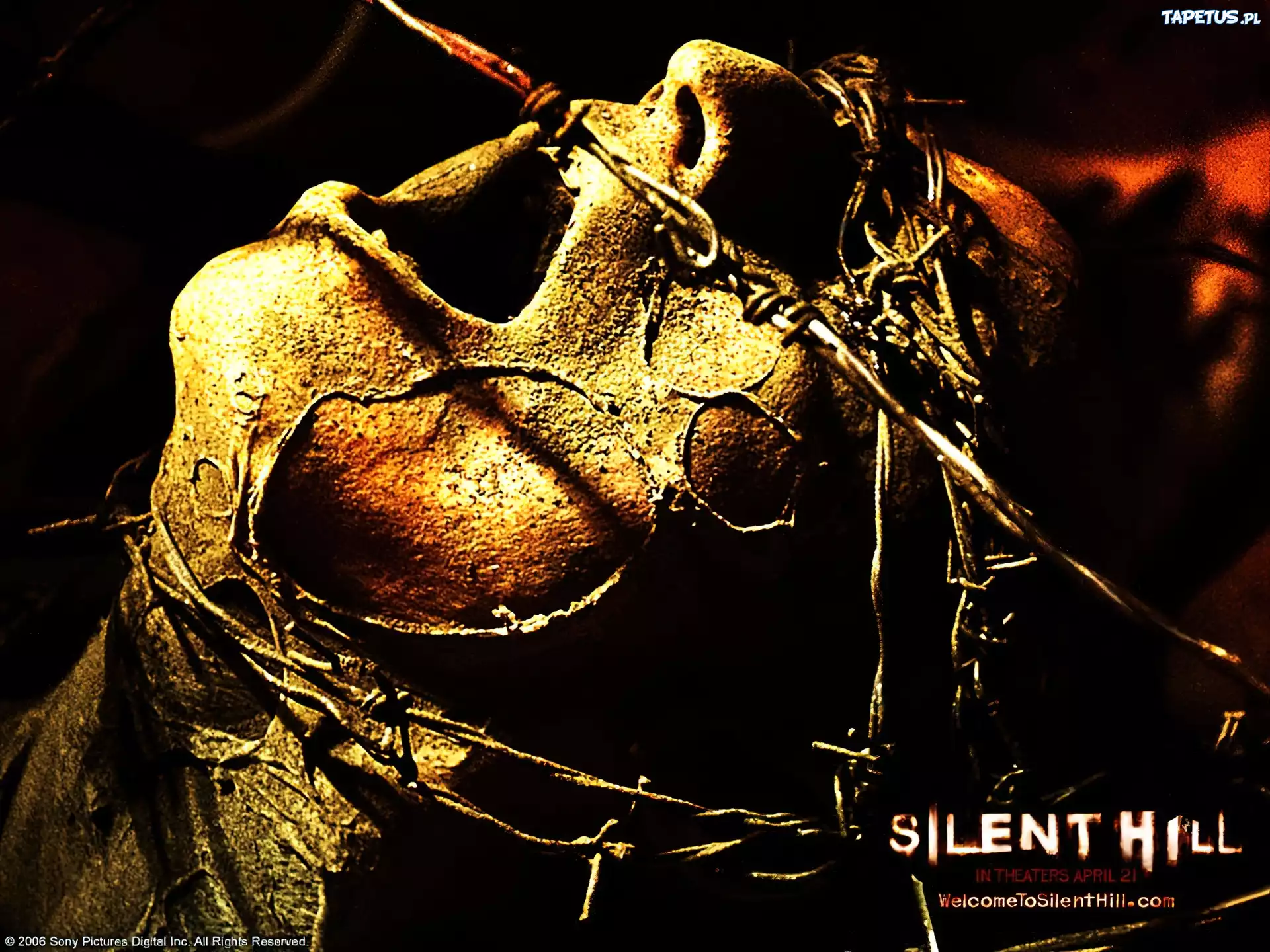Silent Hill, twarz, drut, kolczasty, trup