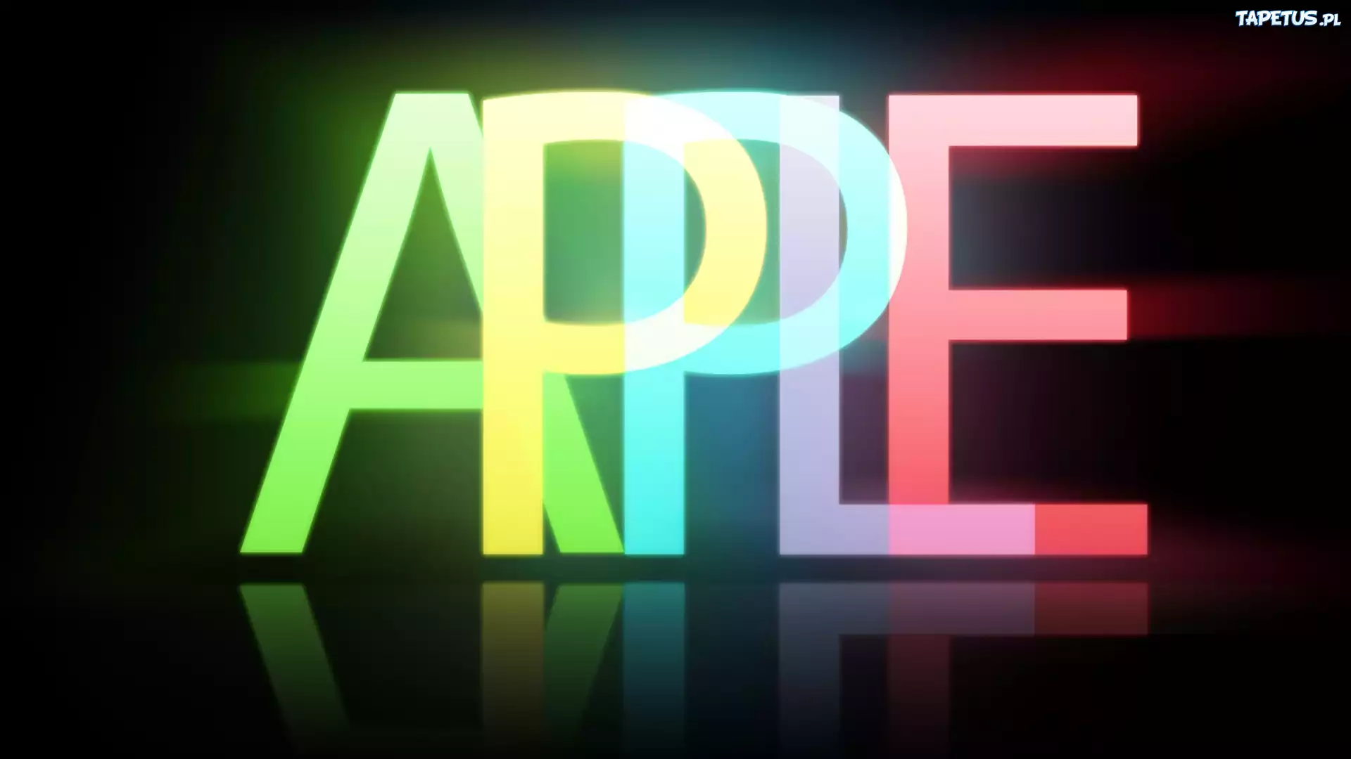 Kolorowe, Apple, Napis