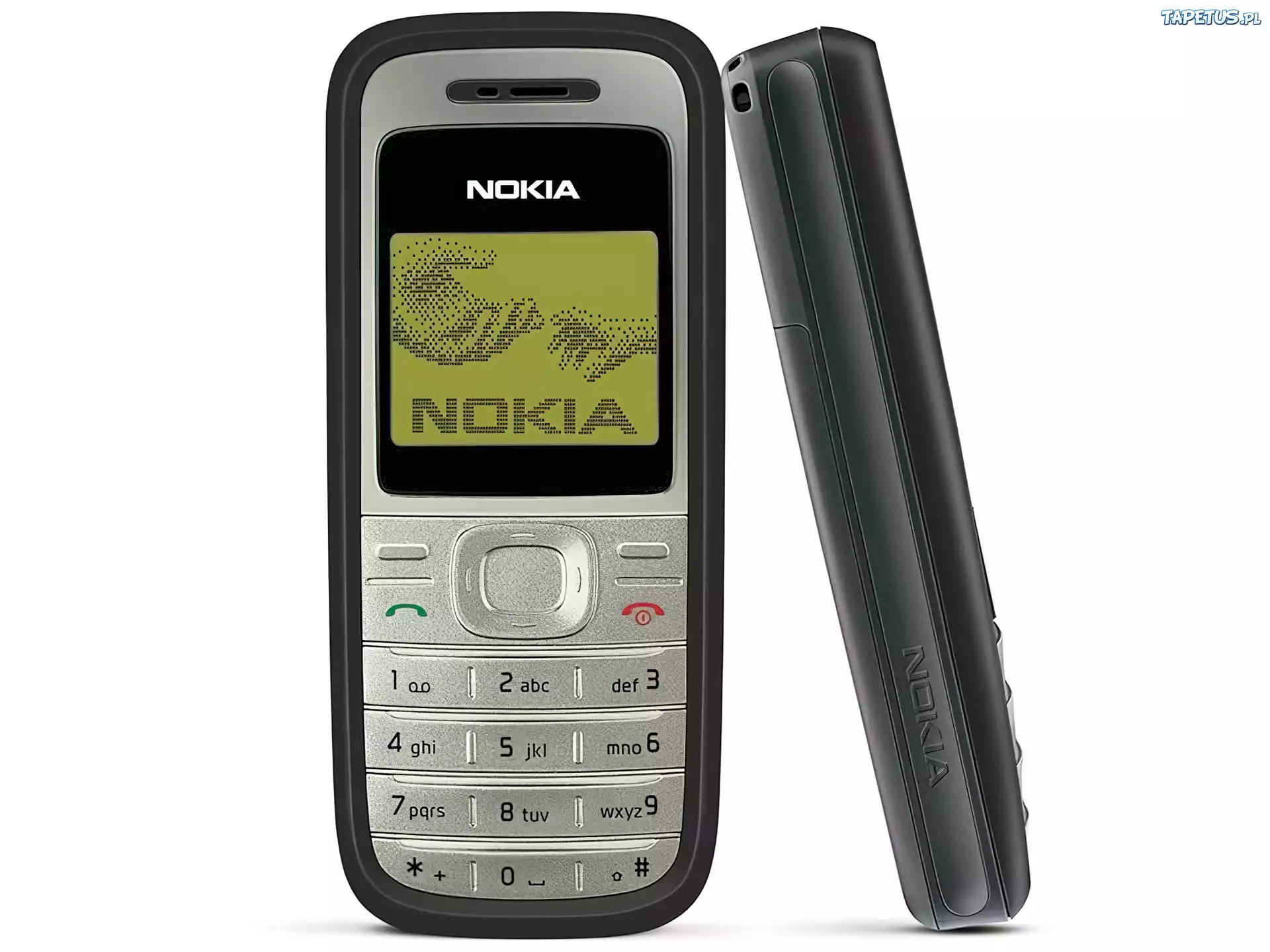 Nokia 1200, Czerna, Srebrna, Bok