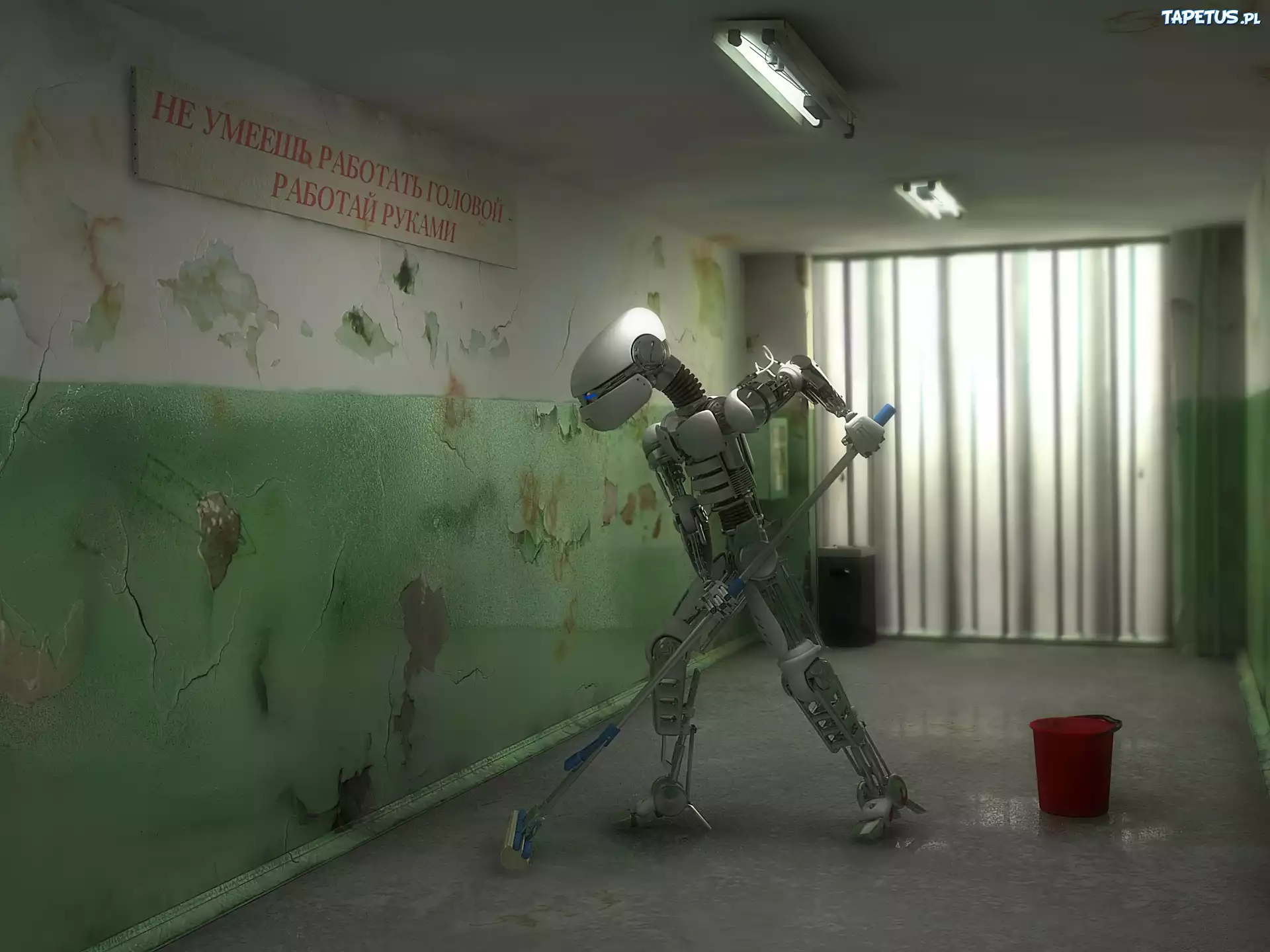 Robot, Szczotka, Wiadro