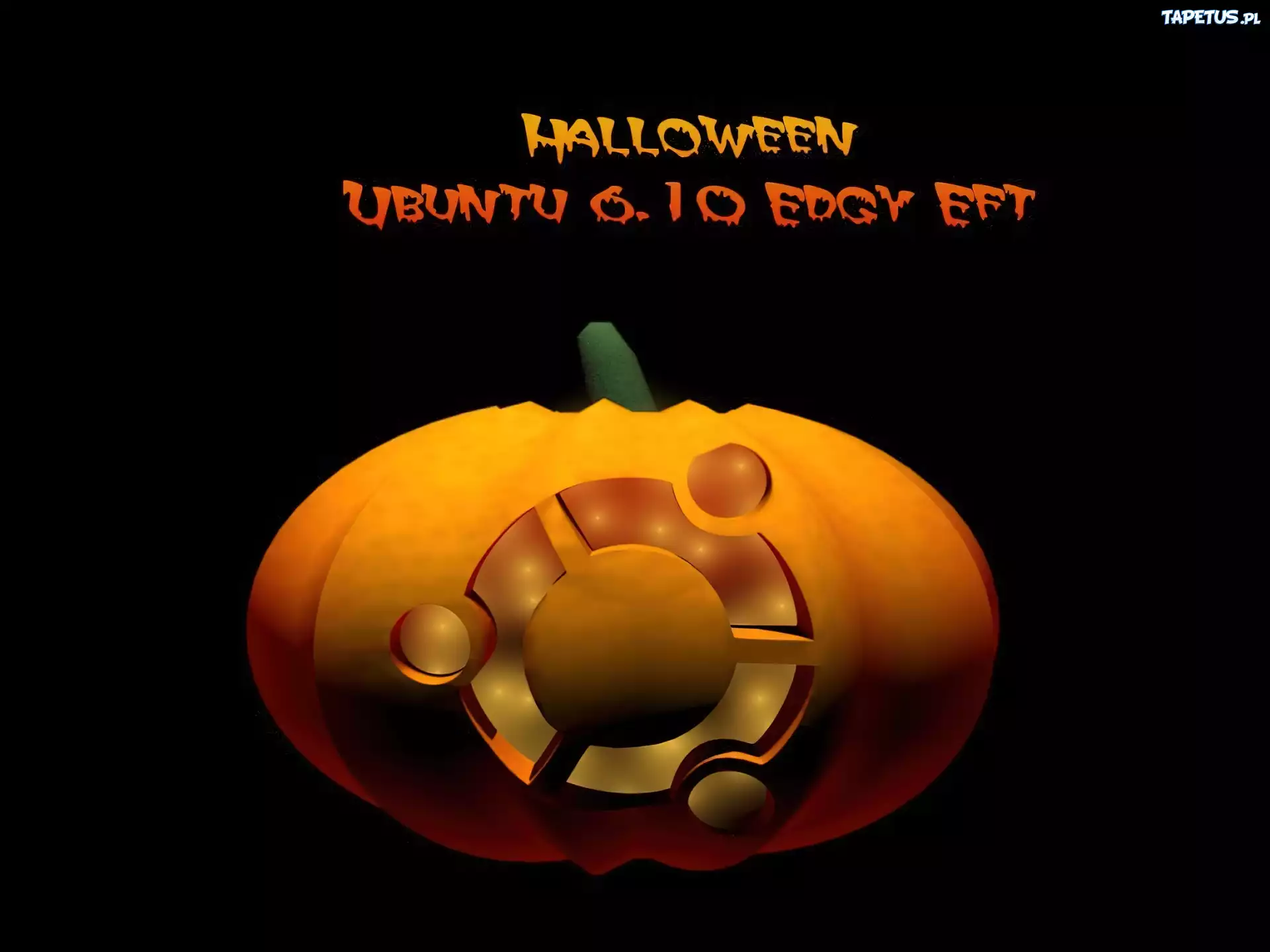 Ubuntu, halloween, dynia, symbol, ludzie, krąg
