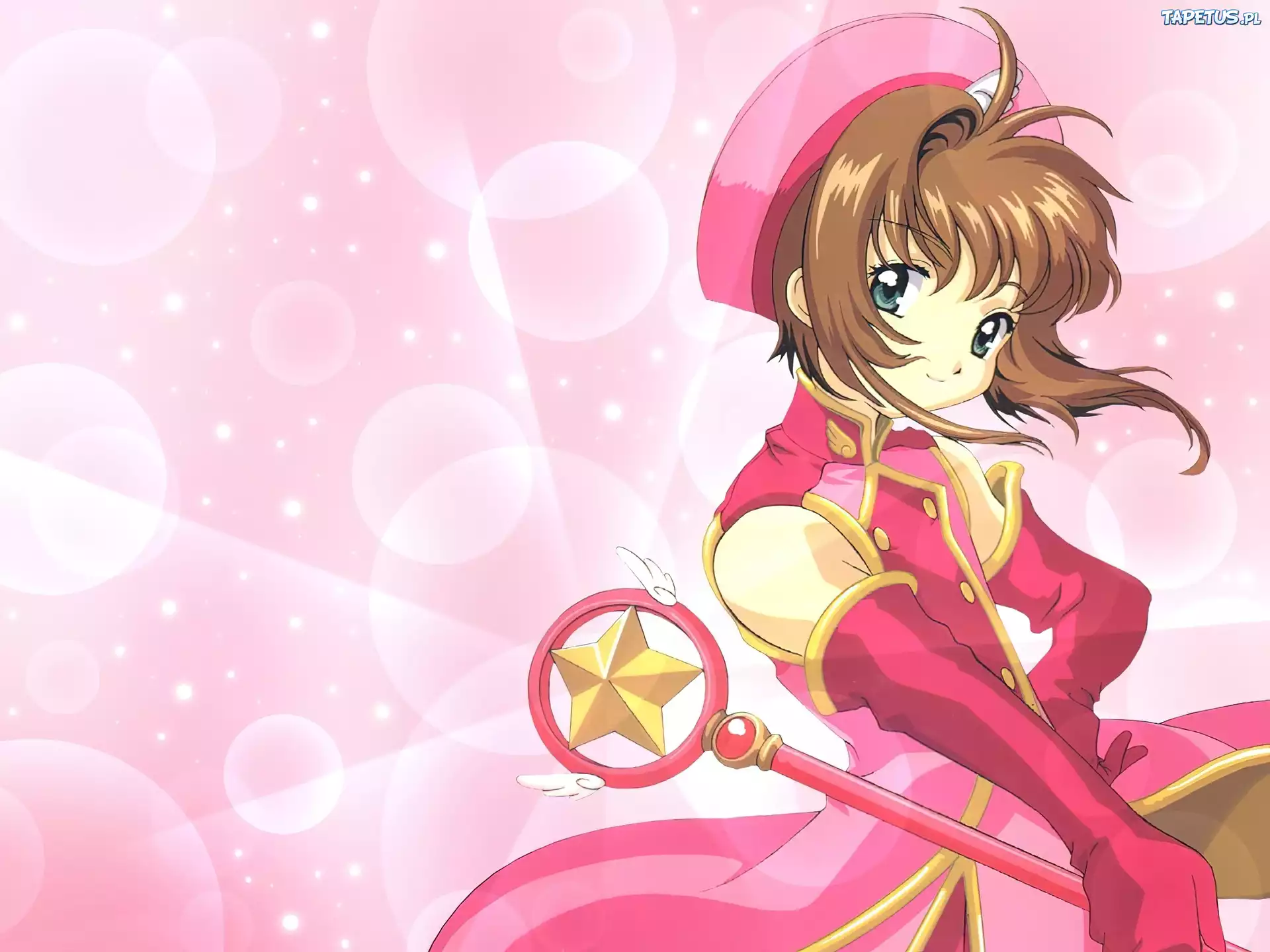 Cardcaptor Sakura, kobieta, czapka, kij