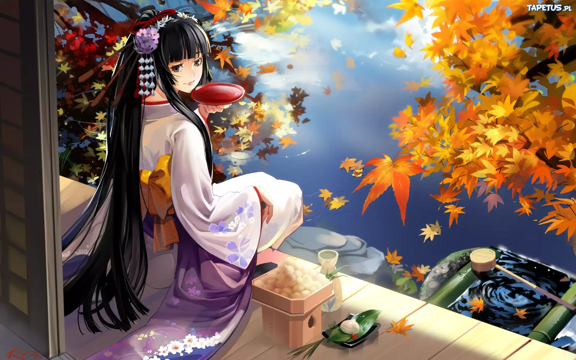 Dziewczyna, Kimono, Jedzenie