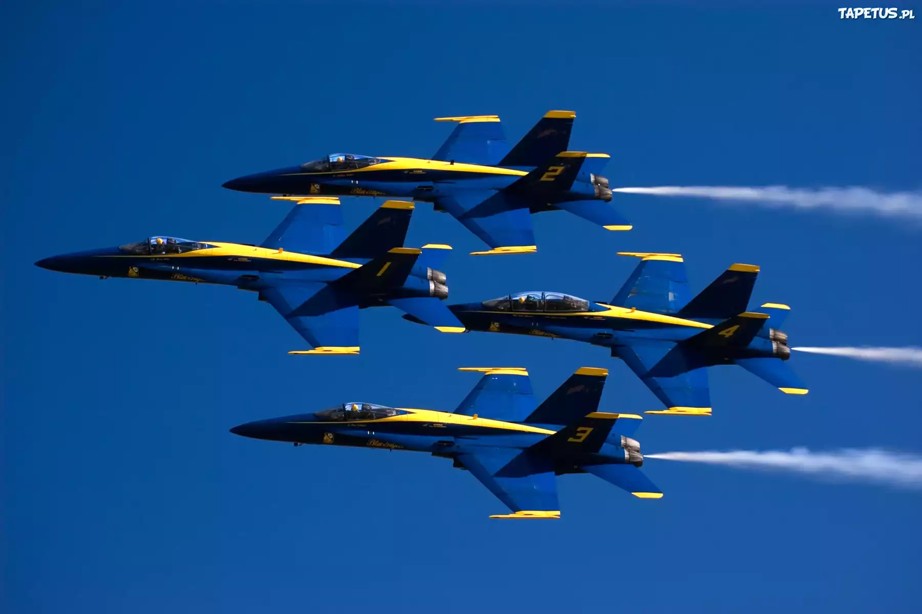 Cztery, Samoloty, Blue, Angels, Boeing F/A 18-Hornet