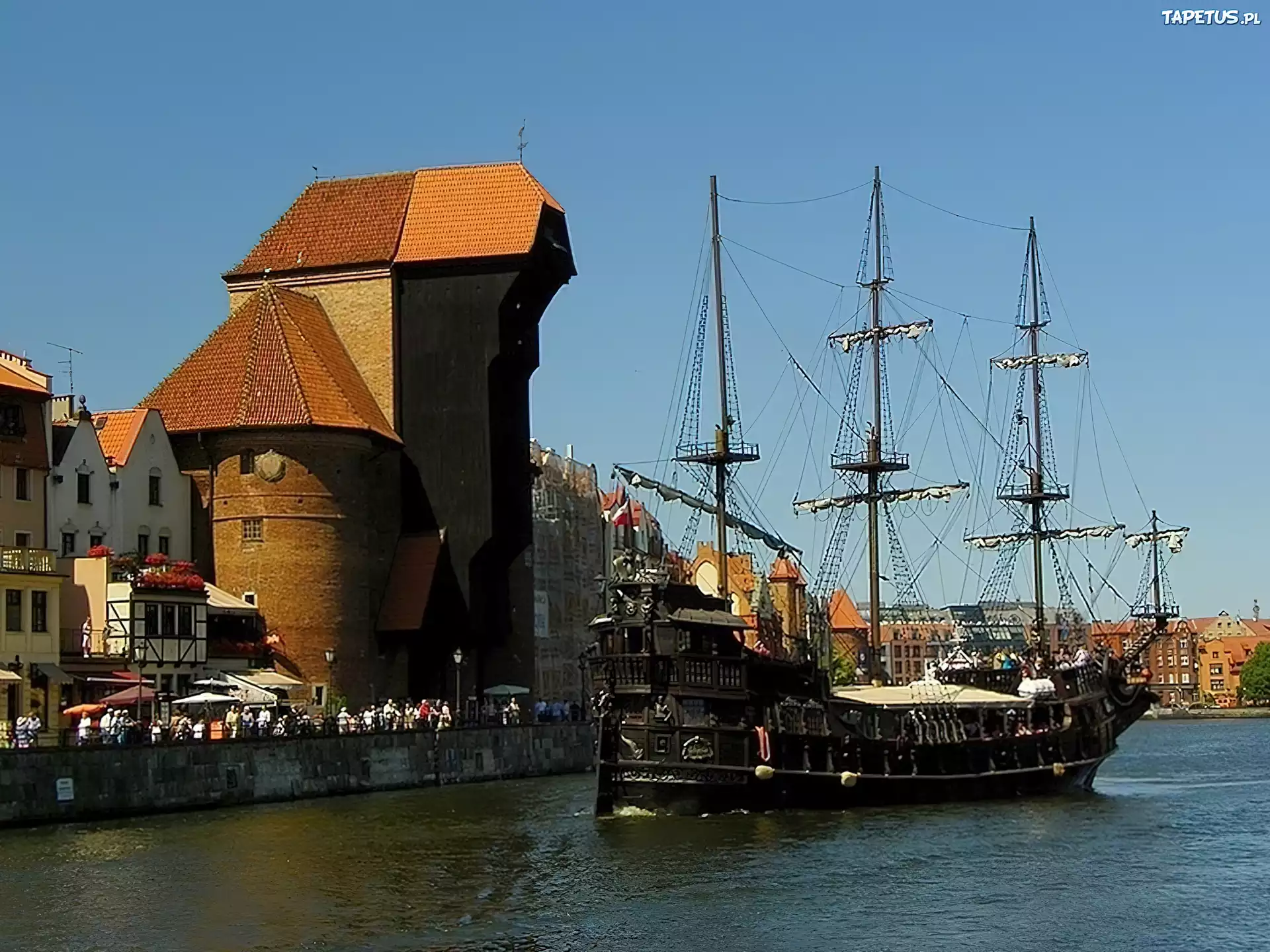 Gdańsk, Nabrzeże, Żaglowiec, Polska