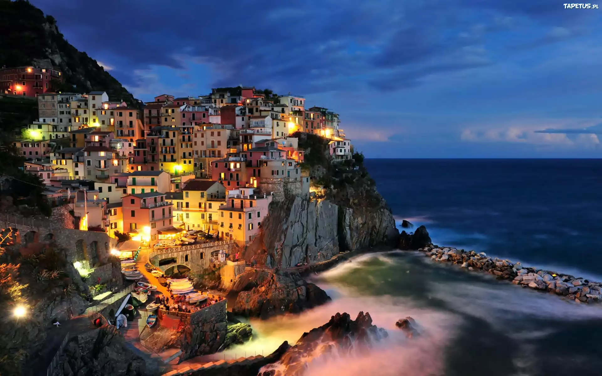 Wioska, Manarola, Wybrzeże, Włochy