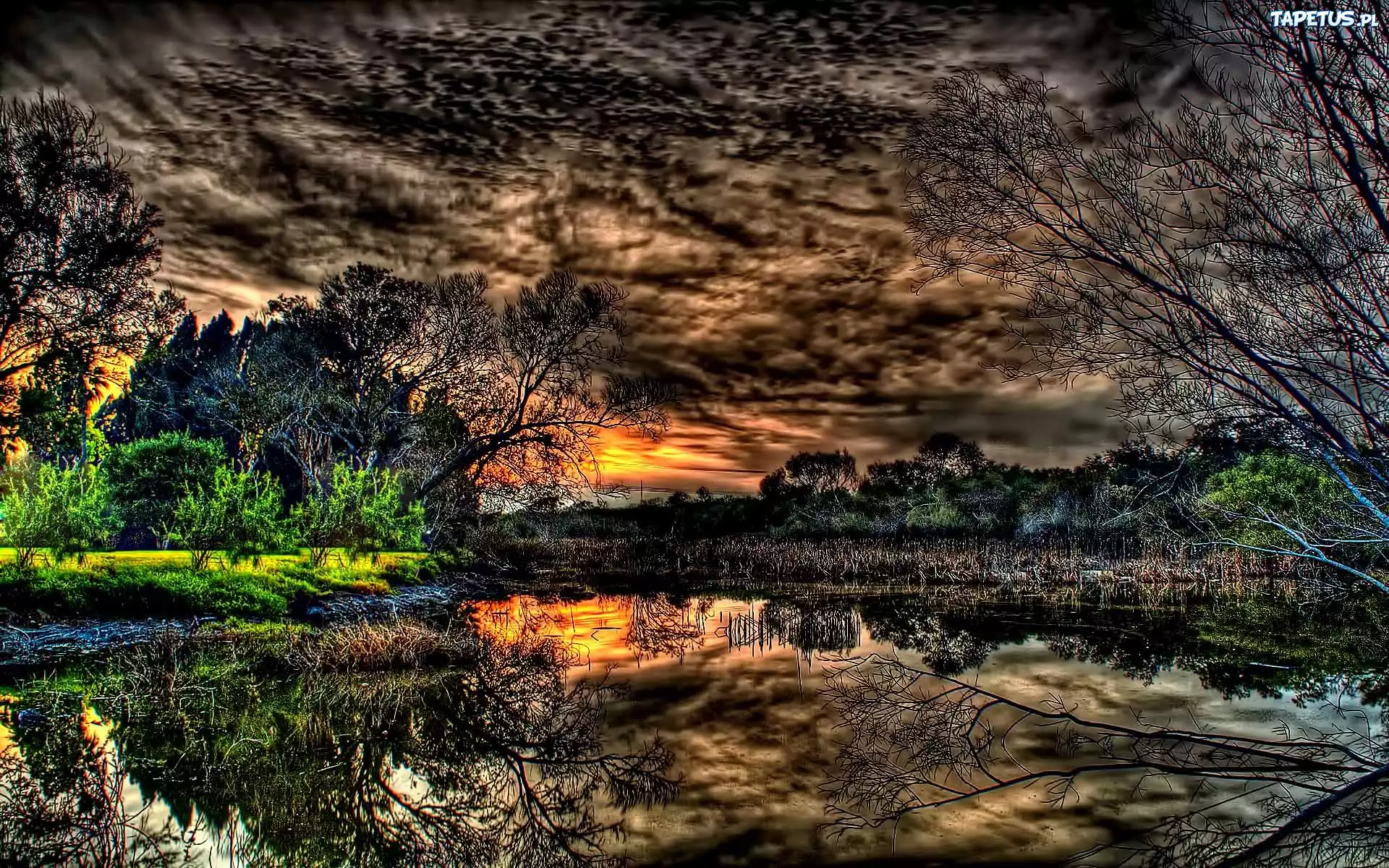 Chmury, Jezioro, HDR