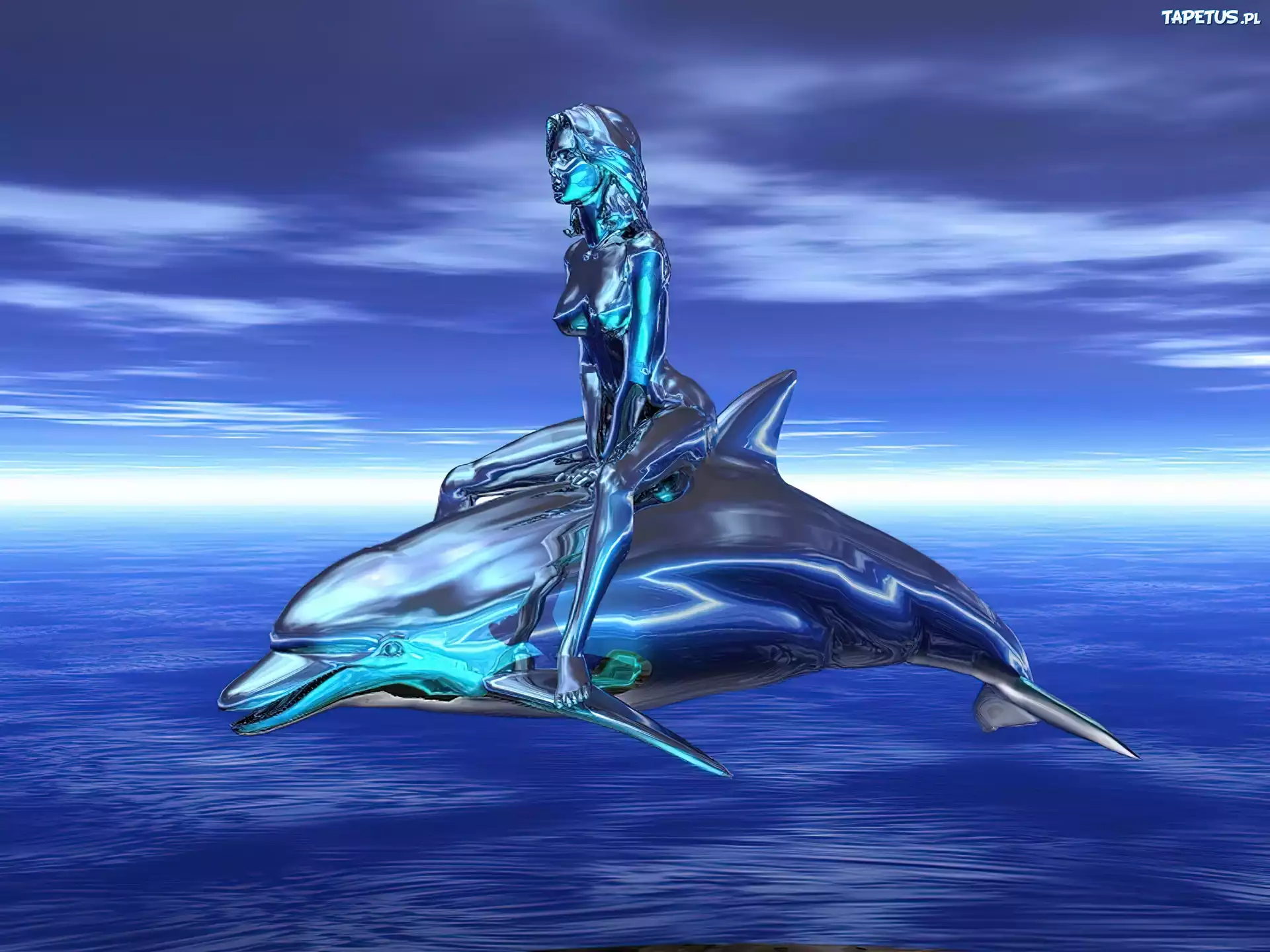 Delfin, Kobieta, Woda