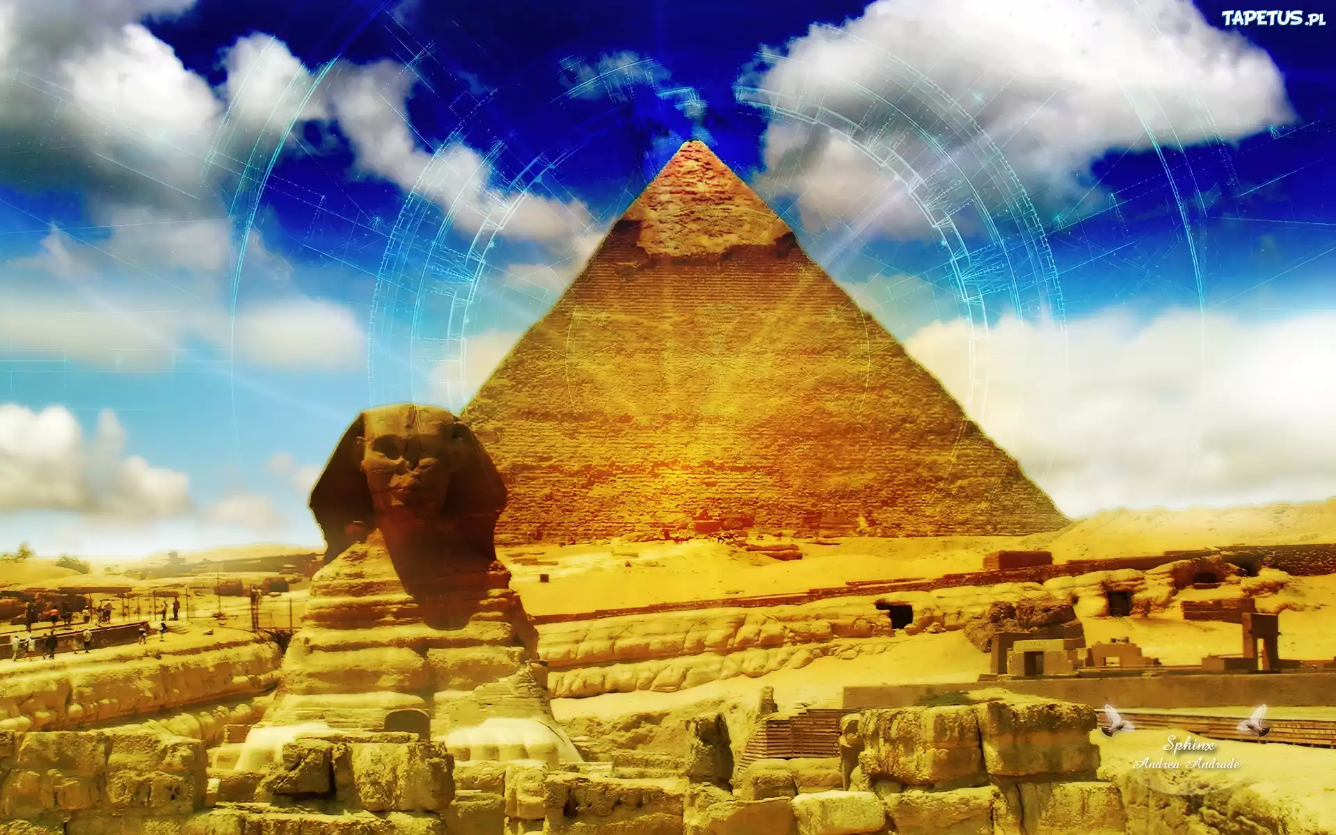 Great Sphinx, Chephren Pyramid, Giza, Egypt без смс