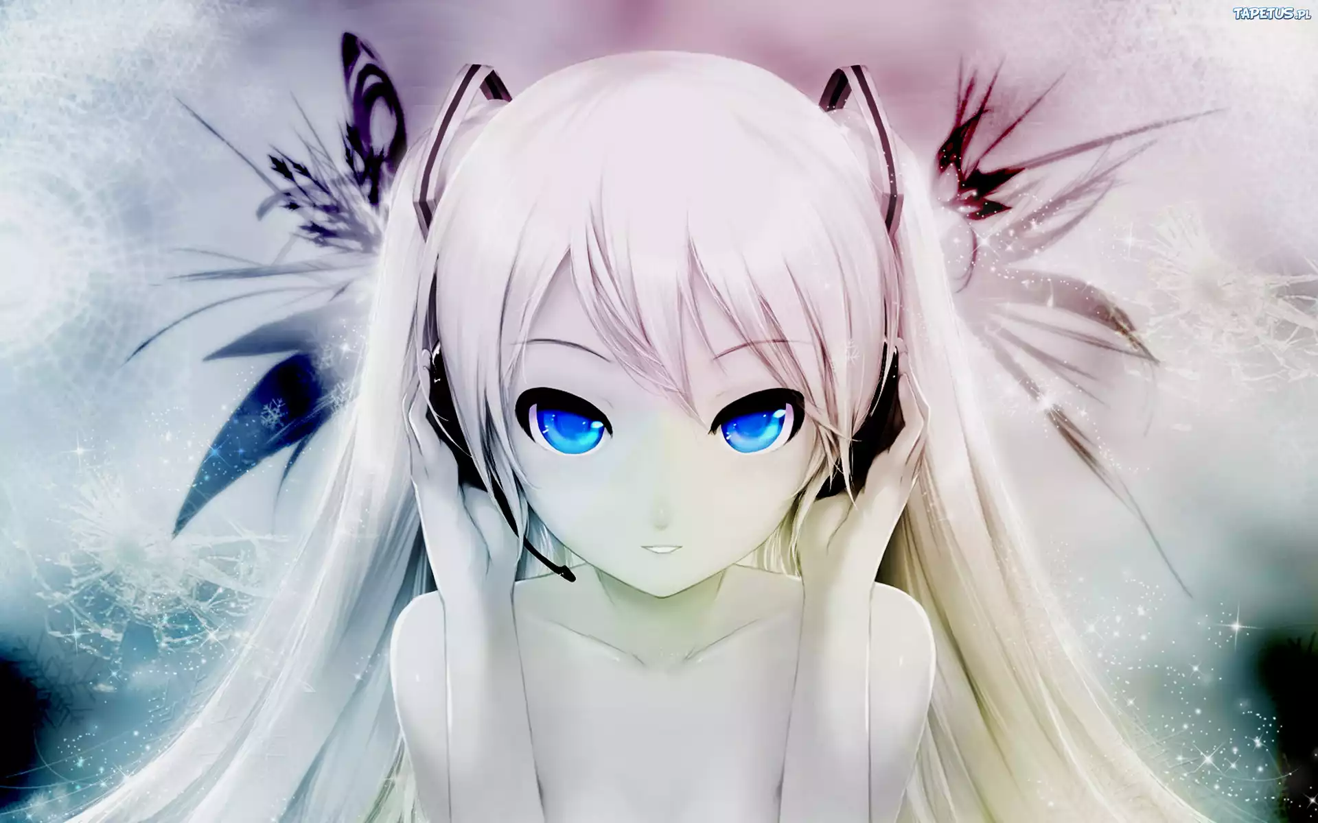 Miku Hatsune, Słuchawki, Niebieskie, Oczy