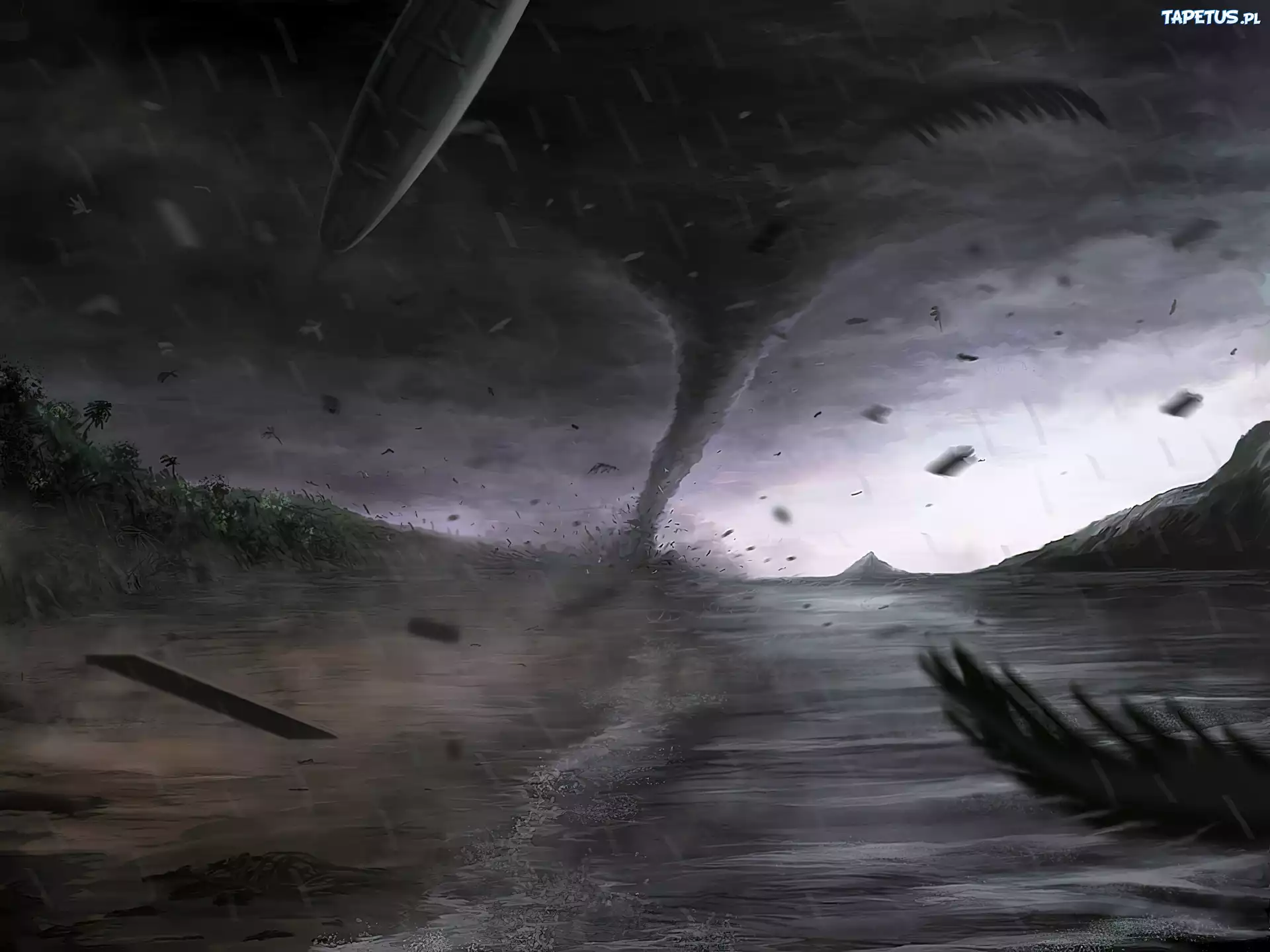 Tornado, Ciemne, Niebo, Droga