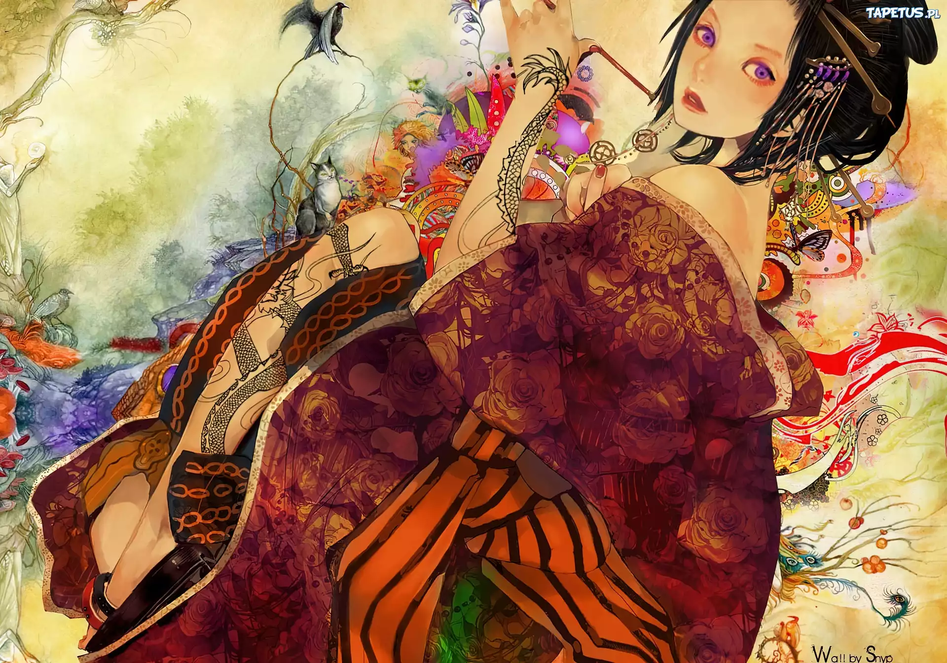 Japonka, Kimono, Tatuaże