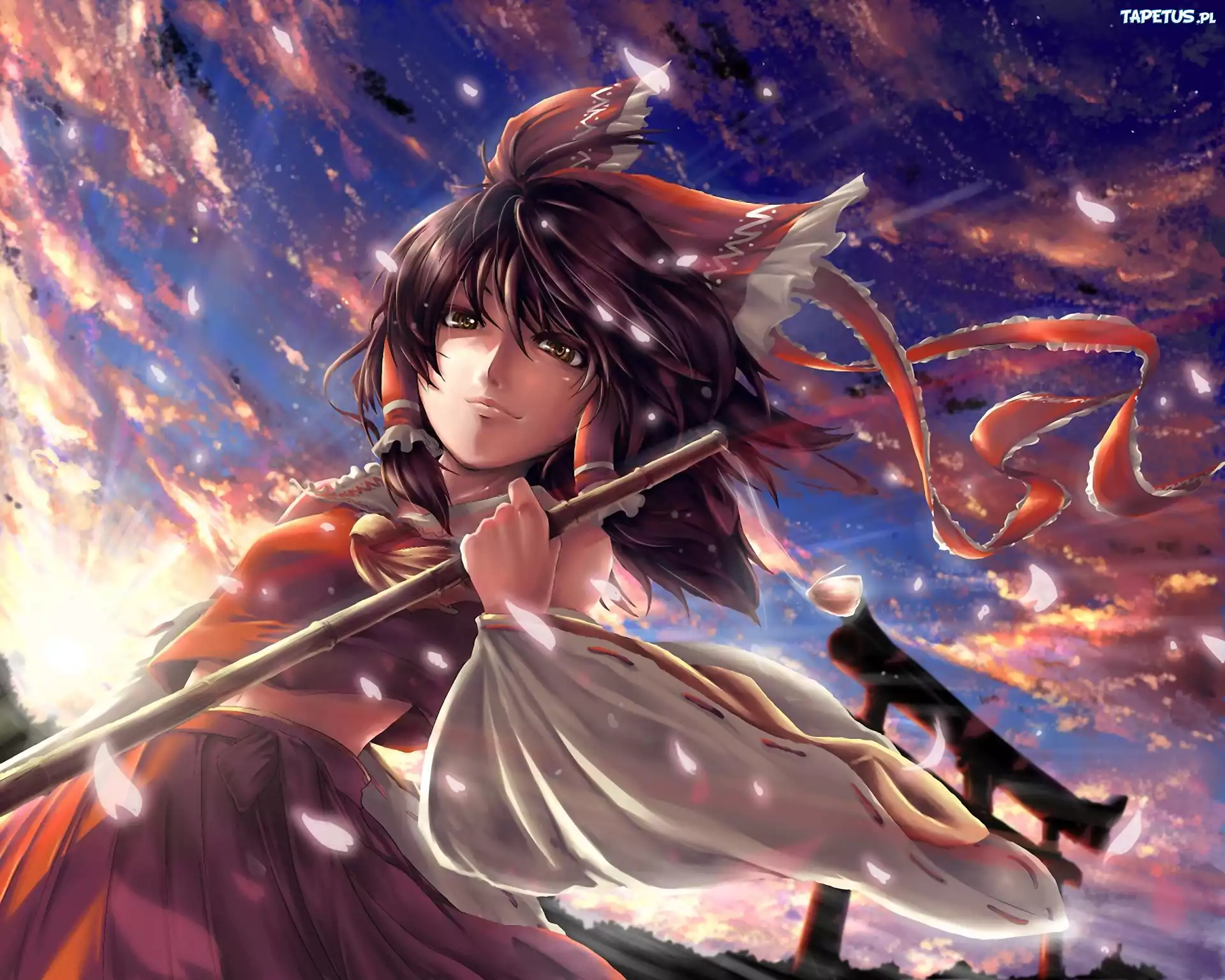Kobieta, Płatki, Kwiatów, Katana, Touhou