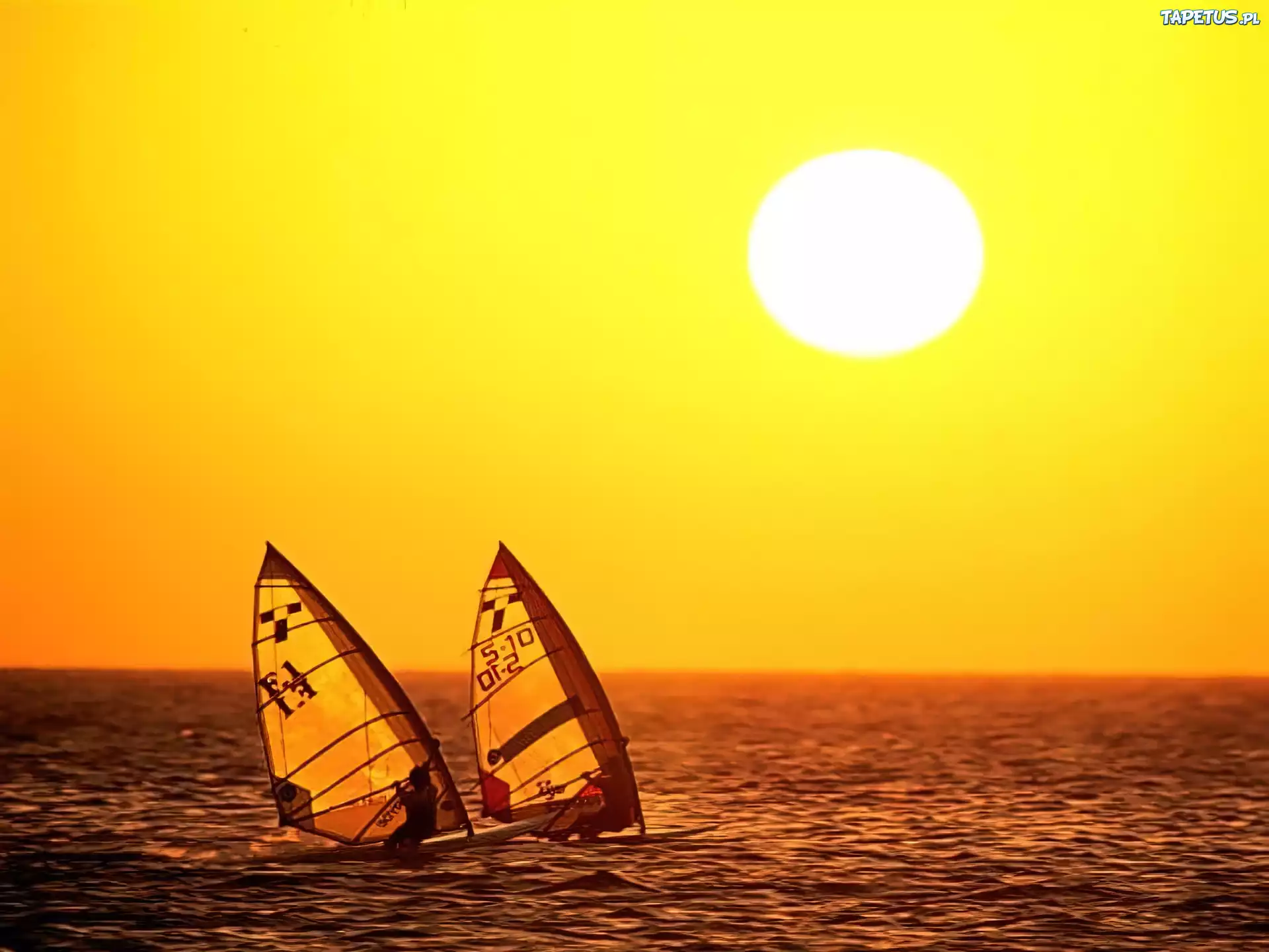 Zachód, Słońca, Windsurfing
