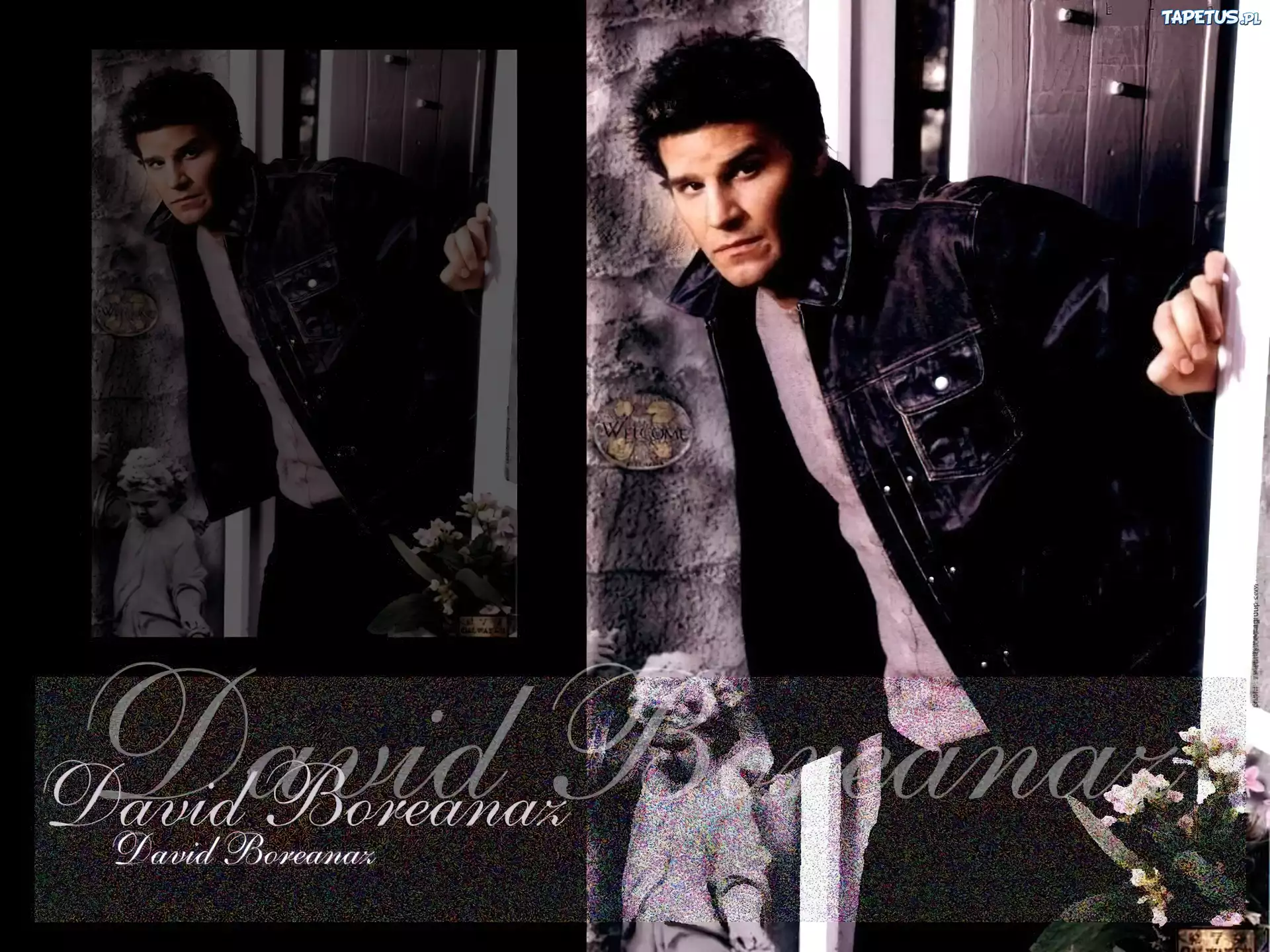 David Boreanaz,kurtka,kwiatki