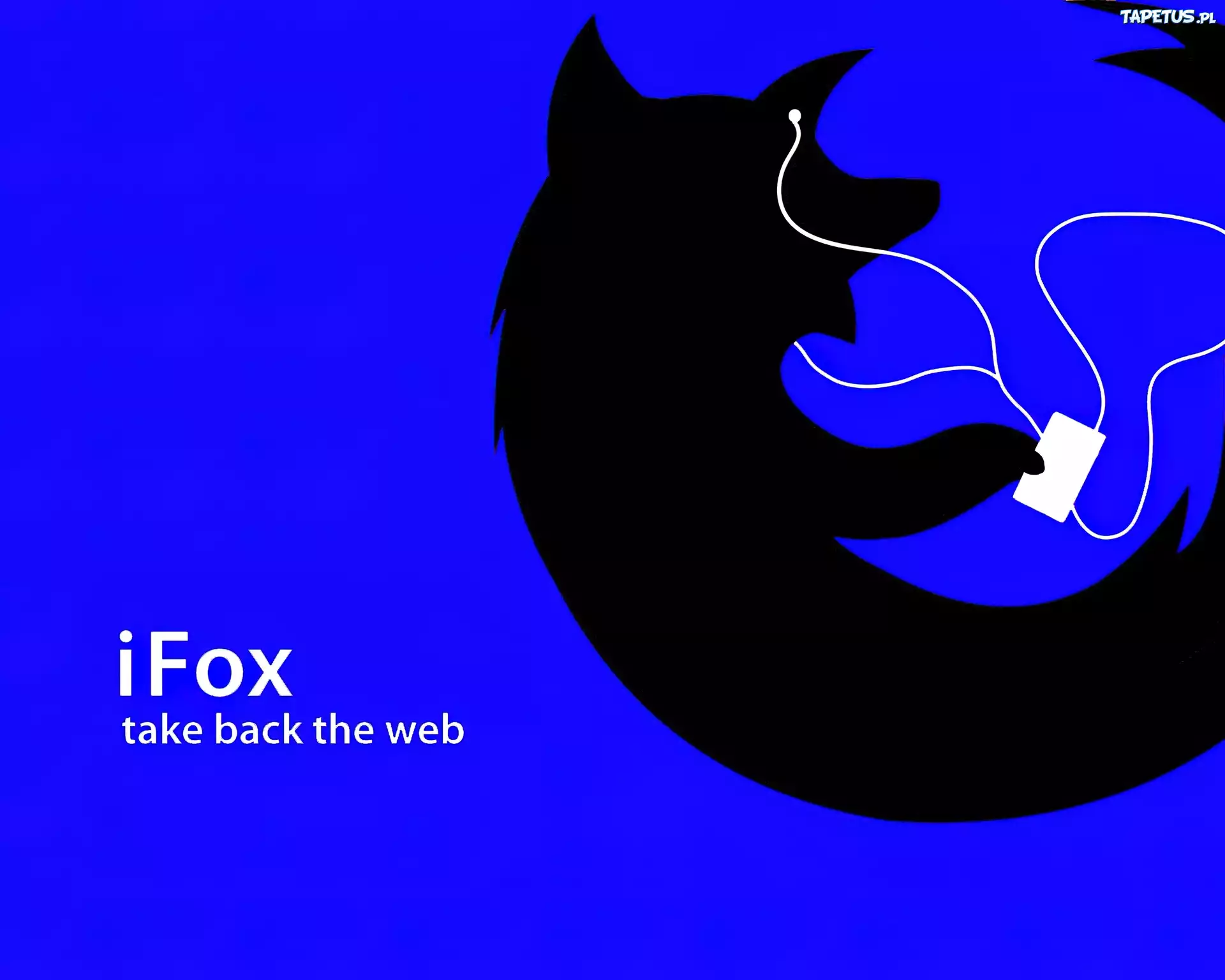 Firefox, Czarny, Lisek, Słuchawki