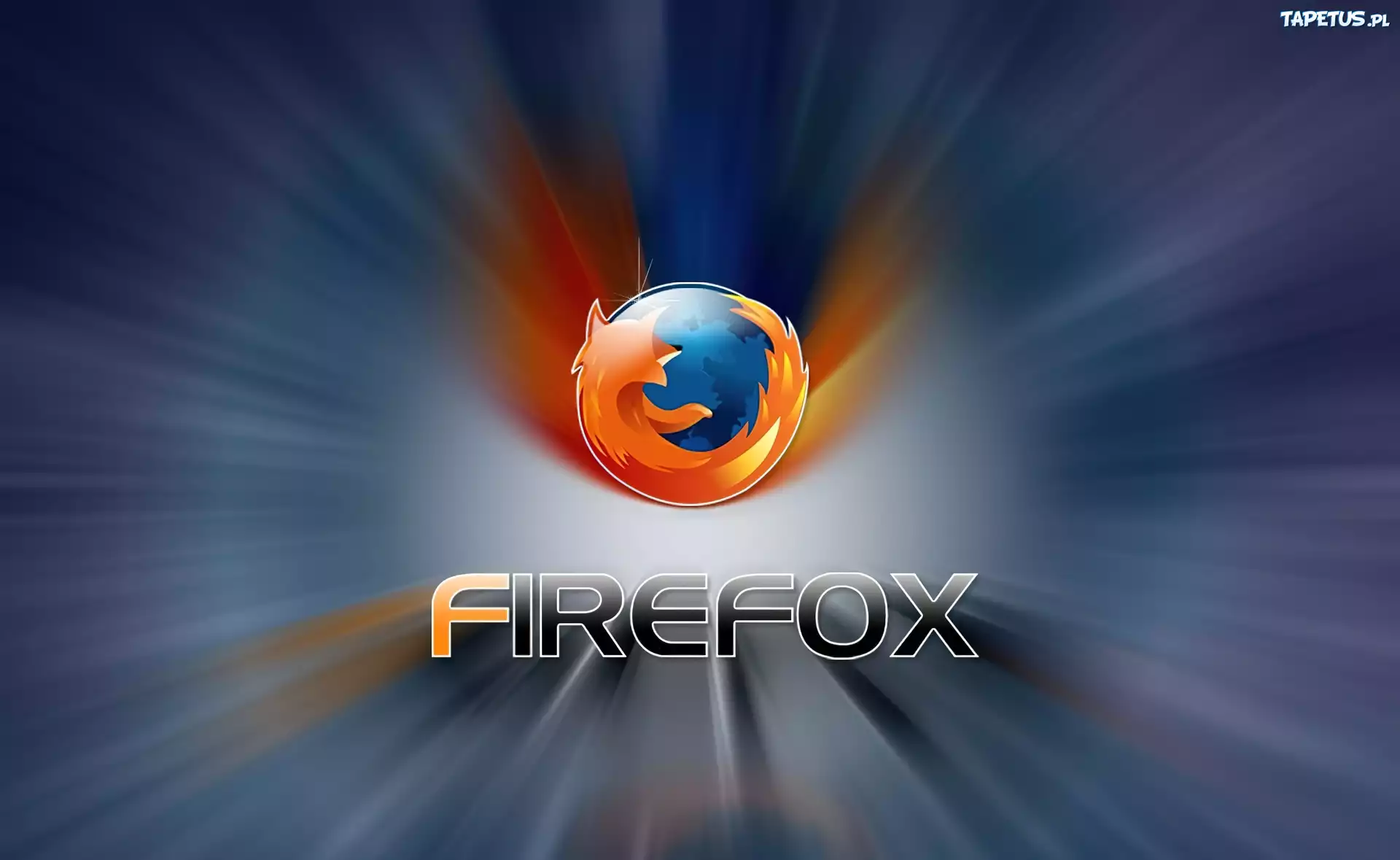 Logo, Firefox, Niebieskie, Promieniste, Tło