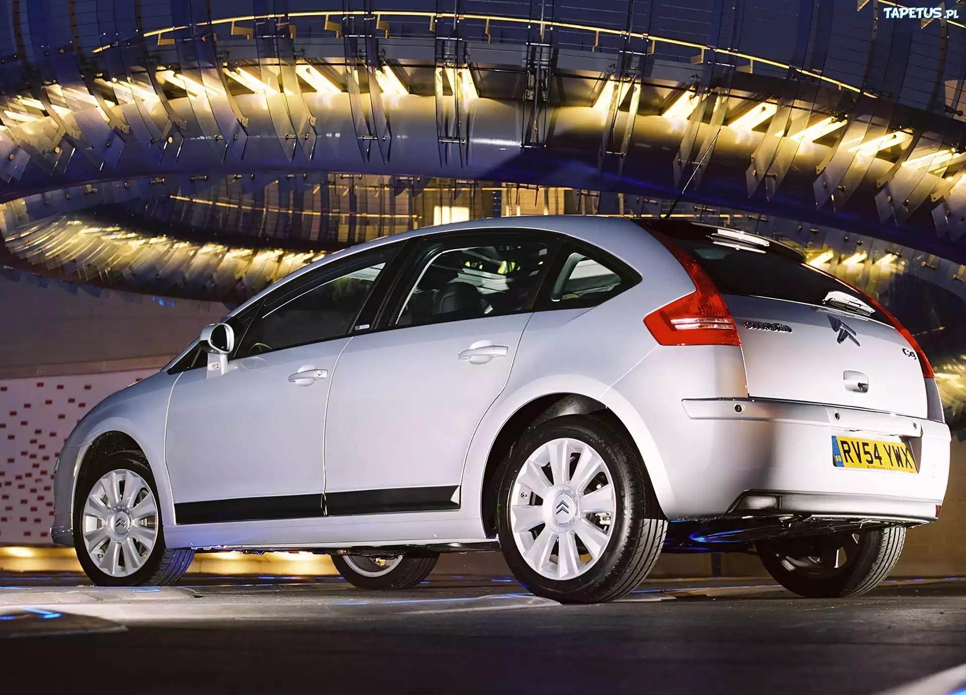 Samochód, Biały, Citroen C4