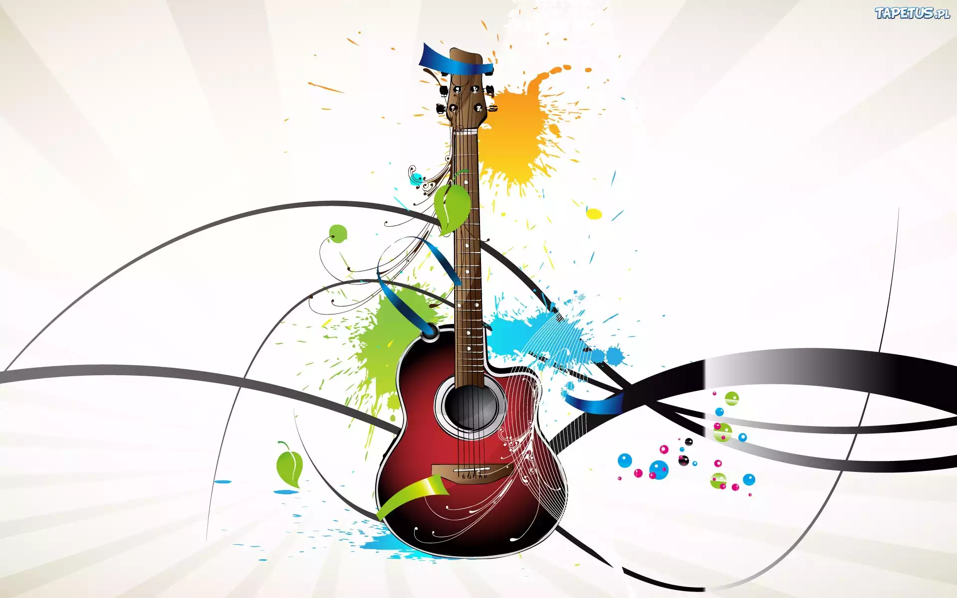 Gitara, Kolorowe, Plamy